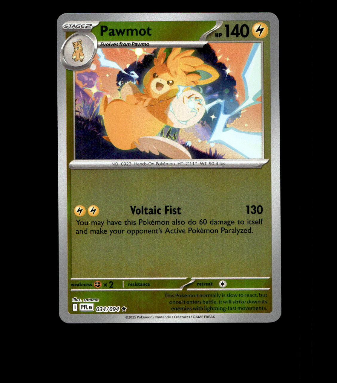 Pawmot – 034/094 – Phantasmal Flames – Reverse Holo Near Mint