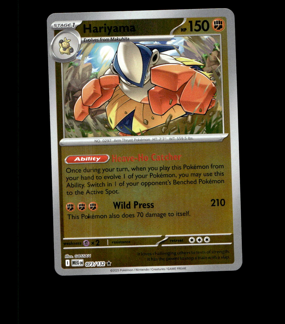 Hariyama – 073/132 – Mega Evolution – Reverse Holo – Near Mint