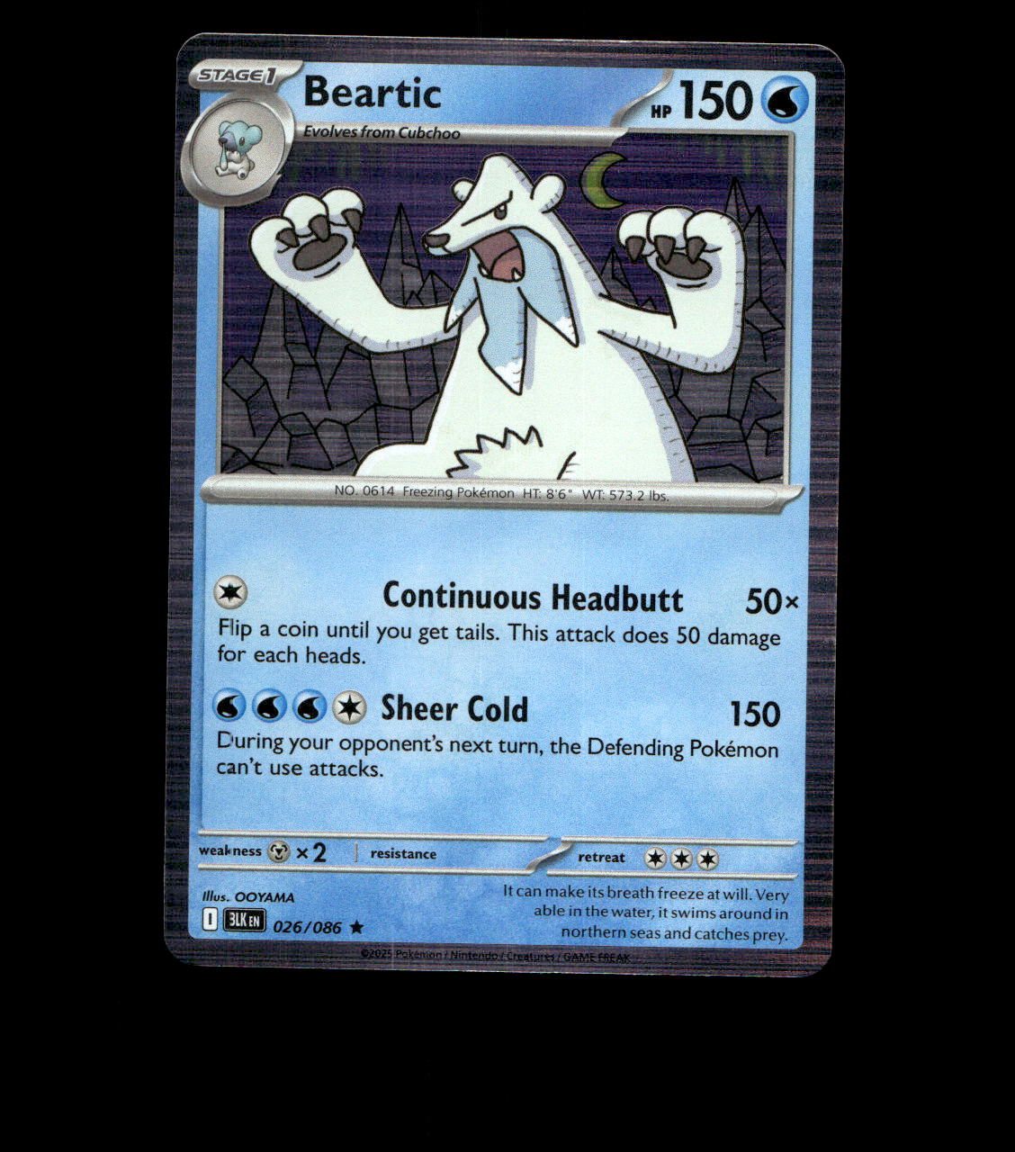 Beartic - 026/086 - Black Bolt - Holo Near Mint Pokemon Card TCG