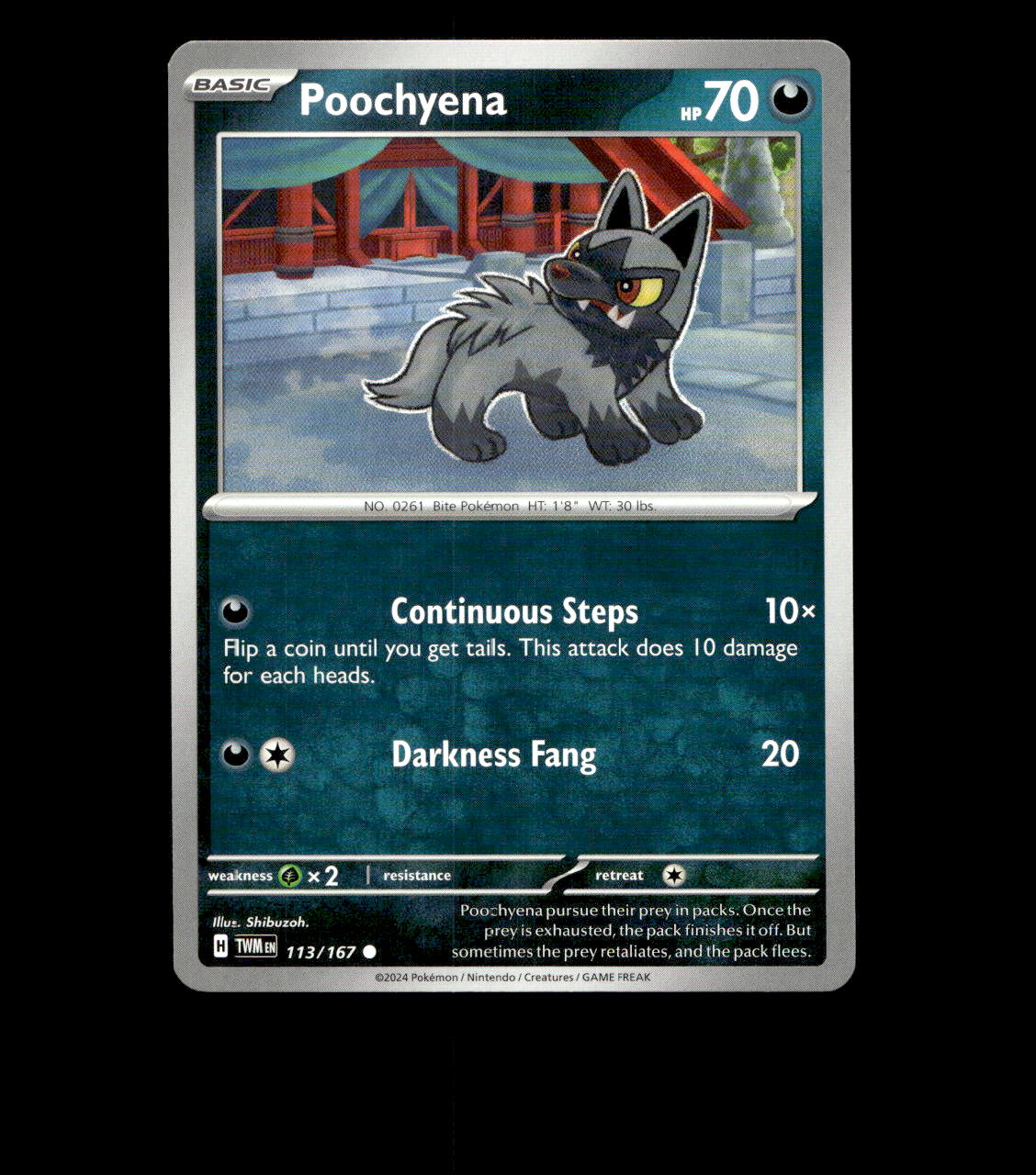 Poochyena - 113/167 - Twilight Masquerade - Near Mint Non Holo