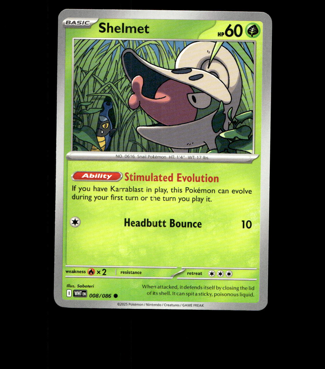 Shelmet - 008/086 - White Flare - Near Mint Non Holo
