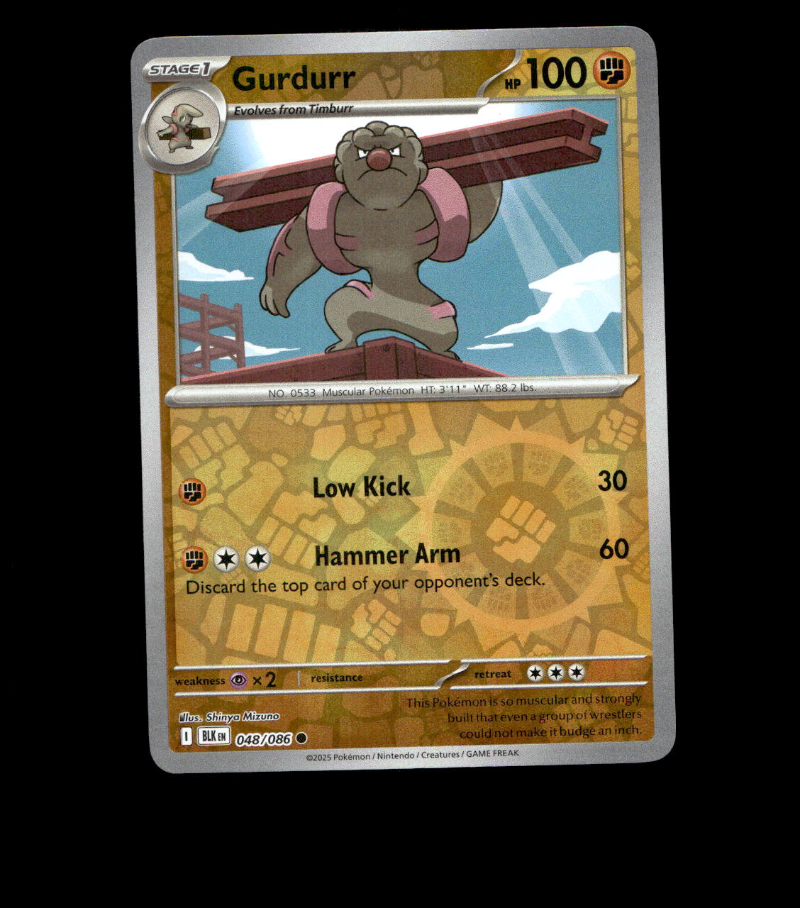 Gurdurr - 048/086 - Black Bolt - Reverse Holo Near Mint