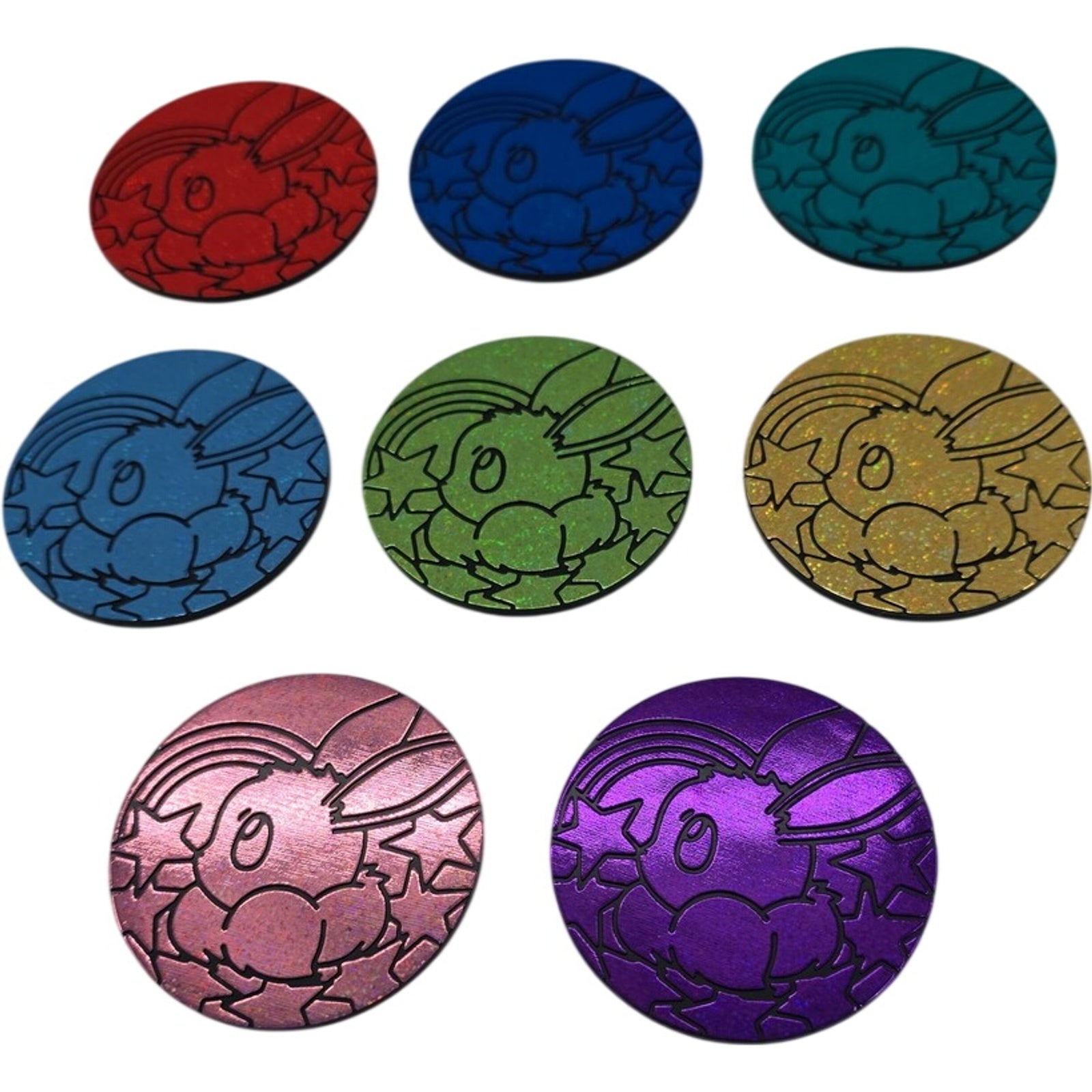 Pokemon Prismatic Evolutions Eevee Coins TCG Mini Tin Promo Coin Full Set Of 8