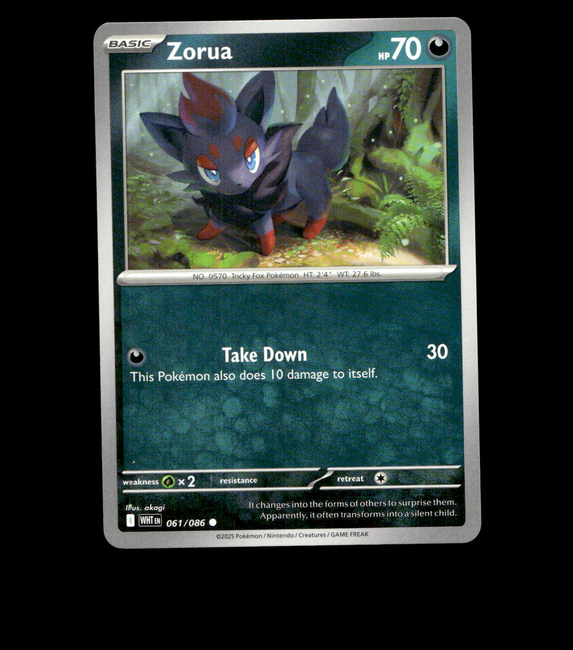 Zorua - 061/086 - White Flare - Near Mint Pokemon Card TCG