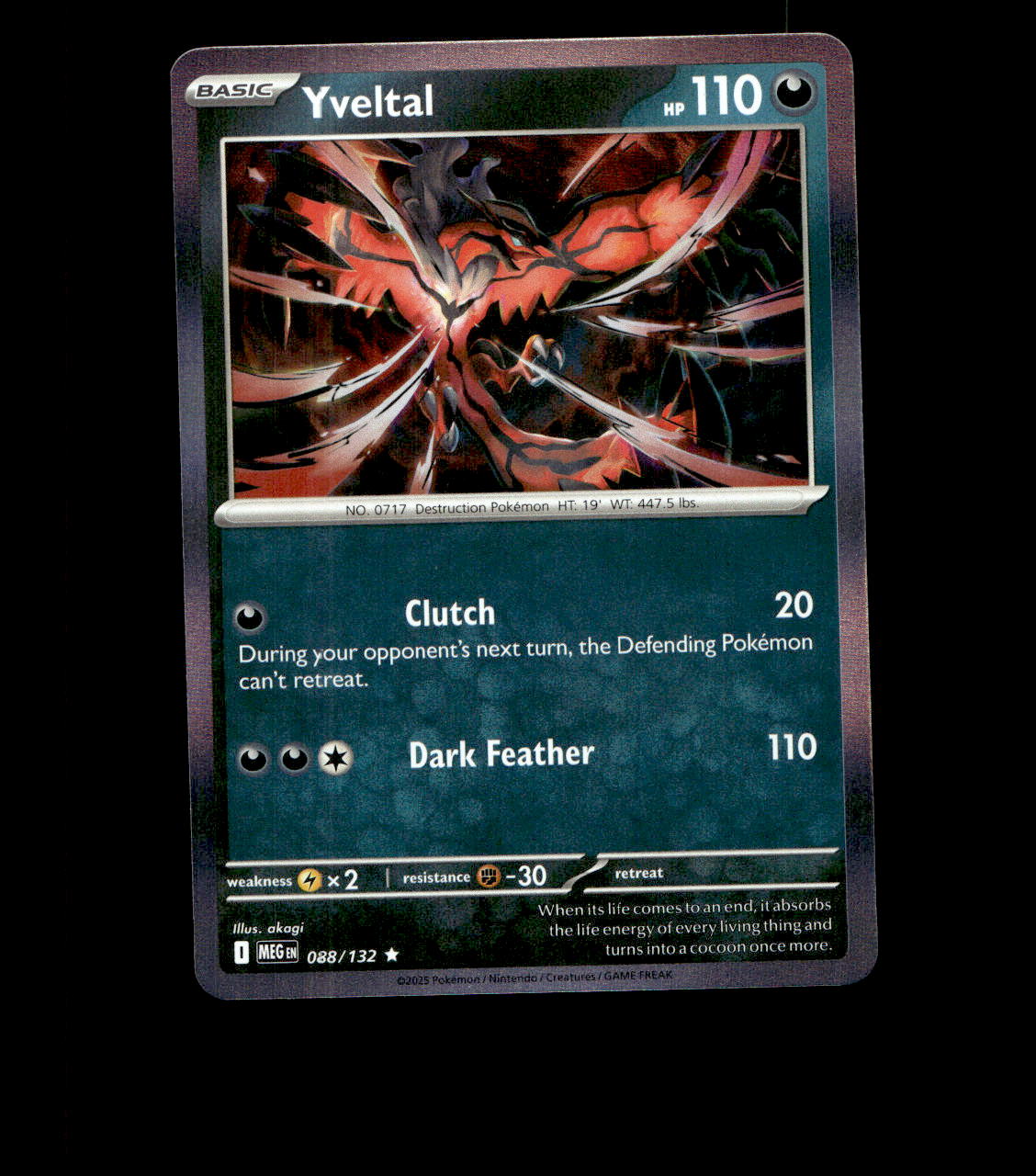Yveltal – 088/132 – Mega Evolution – Holo – Near Mint