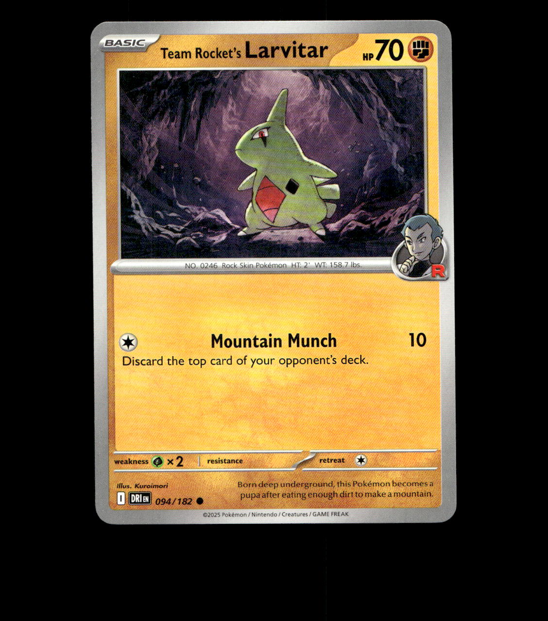 Team Rocket’s Larvitar - 094/182 - Destined Rivals - Near Mint Non Holo