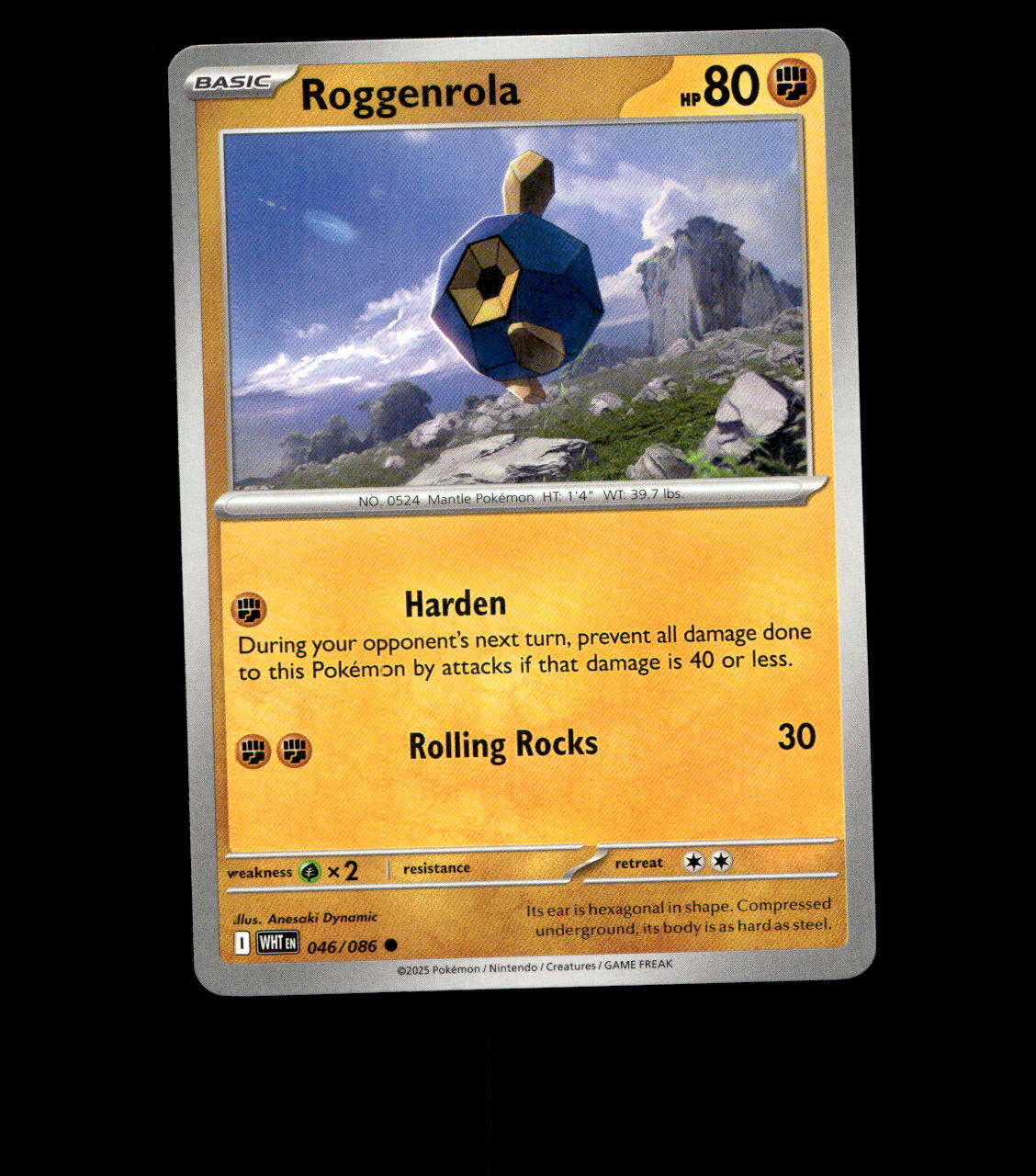 Roggenrola - 046/086 - White Flare - Near Mint Pokemon Card TCG