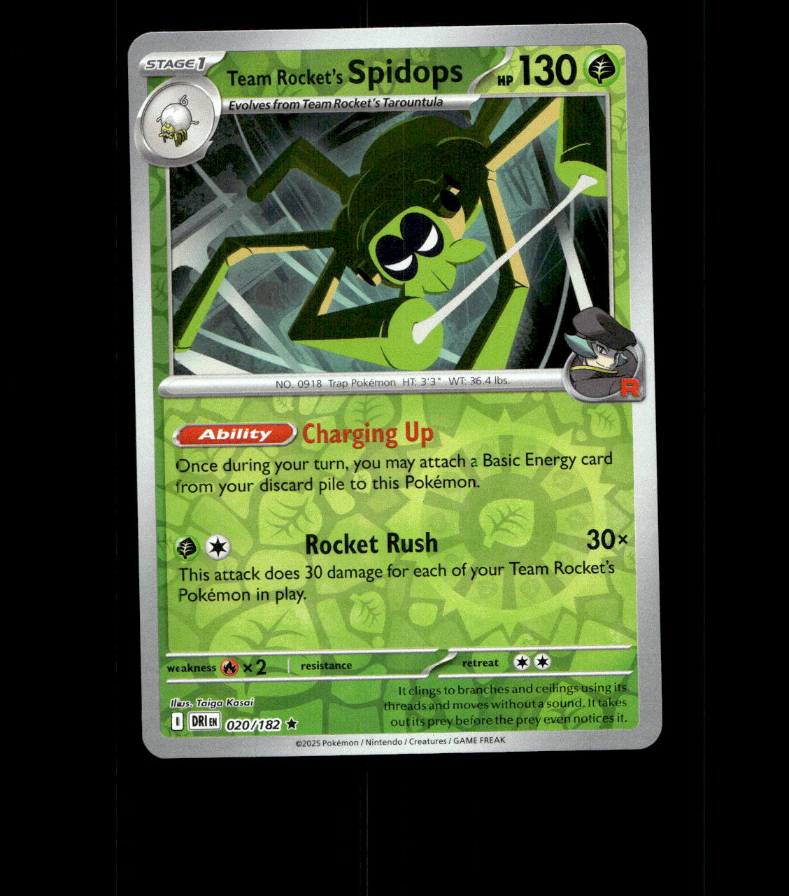Team Rocket’s Spidops – 020/182 – Destined Rivals – Reverse Holo – Near Mint