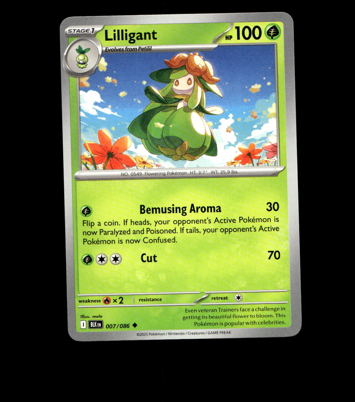 Lilligant - 007/086 - Black Bolt - Near Mint Non Holo Pokemon Card TCG