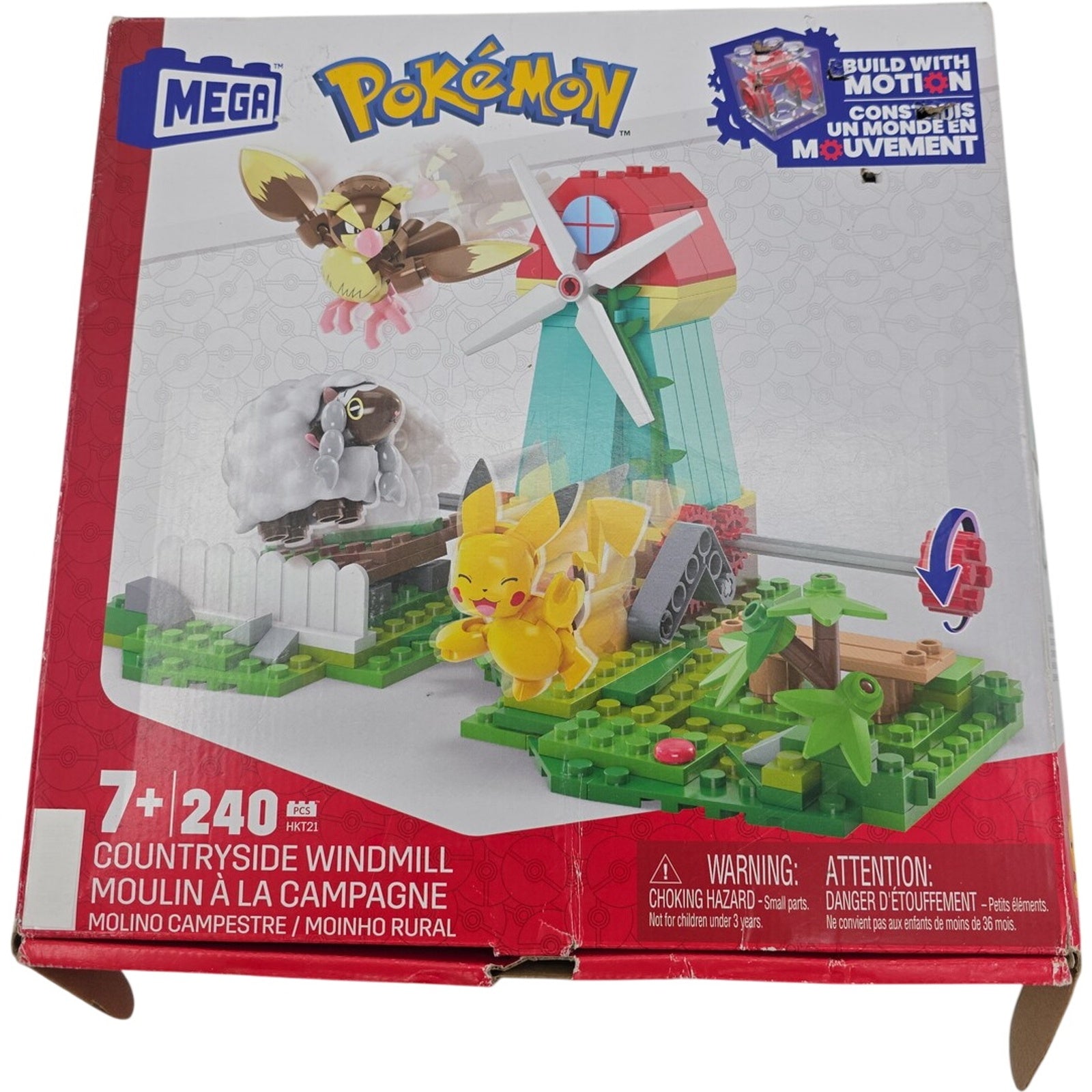 Mega Pokemon Countryside Windmill HKT21 Building Set Incomplete