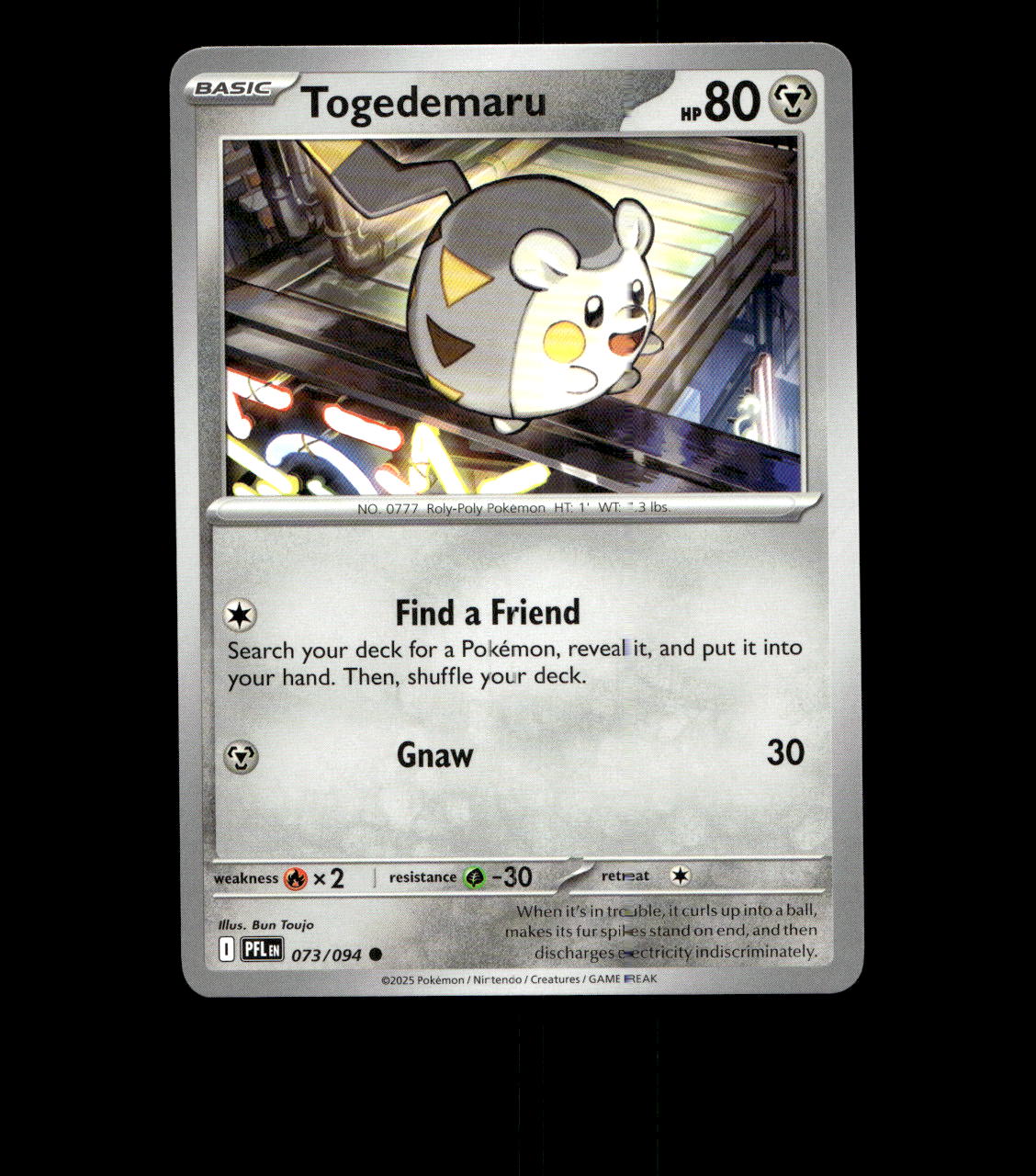 Togedemaru – 073/094 – Phantasmal Flames – Near Mint
