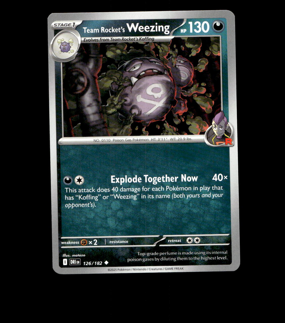 weezing pokemon card Pokemon Destined Rivals Uncommon Team Rocket's Weezing #126