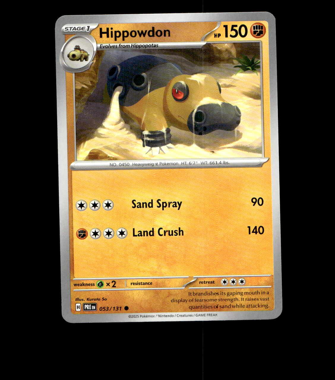 Hippowdon - 053/131 - Prismatic Evolutions - Near Mint Normal