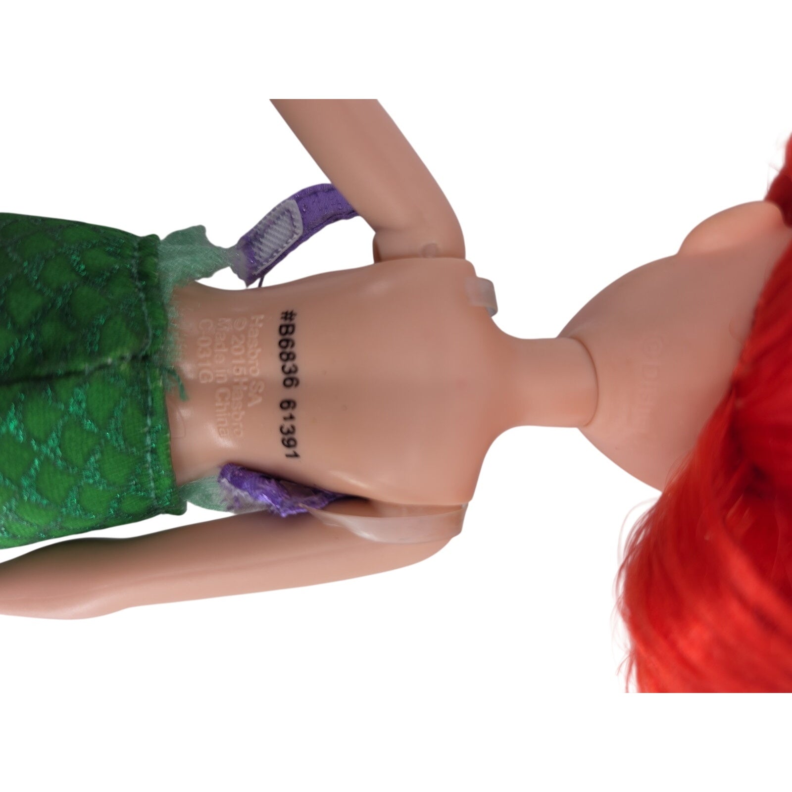 Disney Princess Ariel Little Mermaid Doll Red Hair Green Tail Purple Top Hasbro