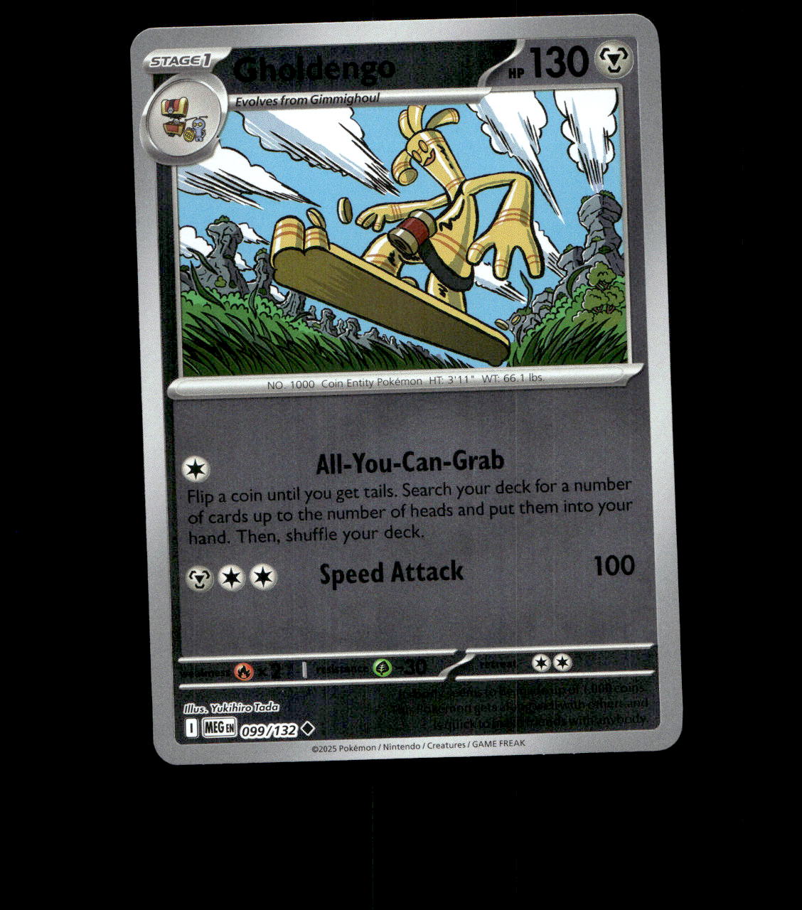 Gholdengo – 099/132 – Mega Evolution – Reverse Holo – Near Mint