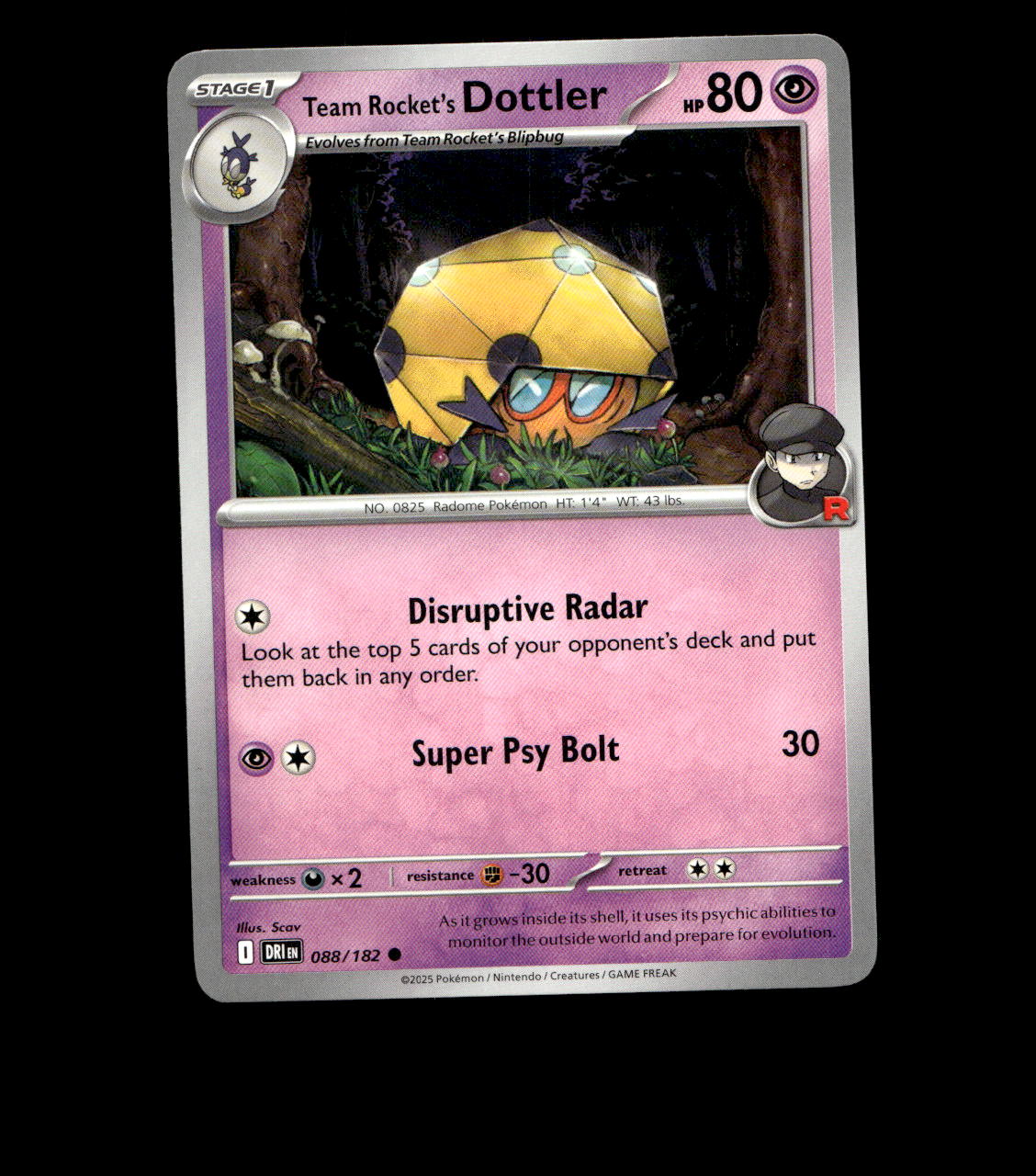 Team Rocket’s Dottler – 088/182 – Destined Rivals – Near Mint
