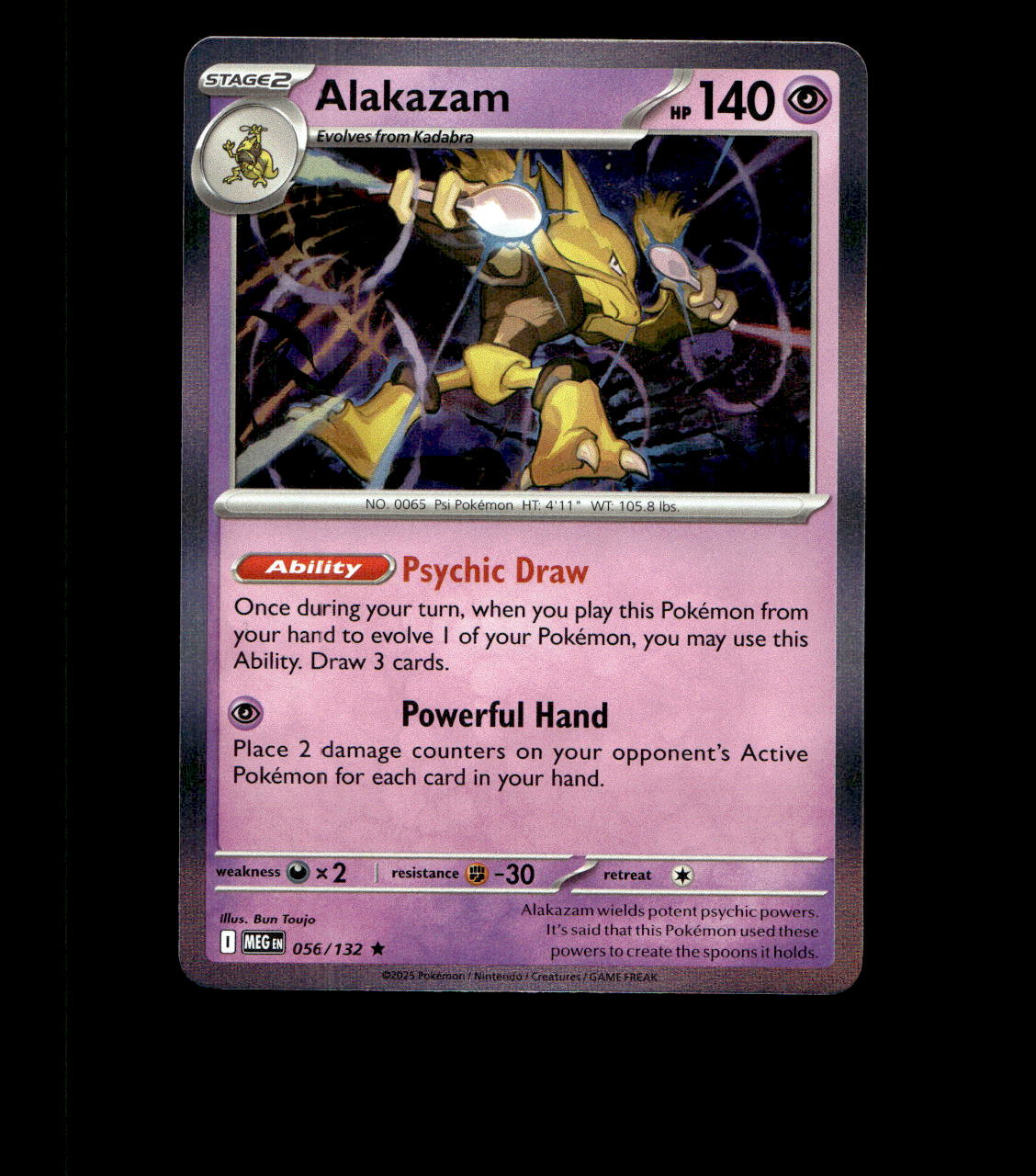 Alakazam – 056/132 – Mega Evolution – Holo – Near Mint