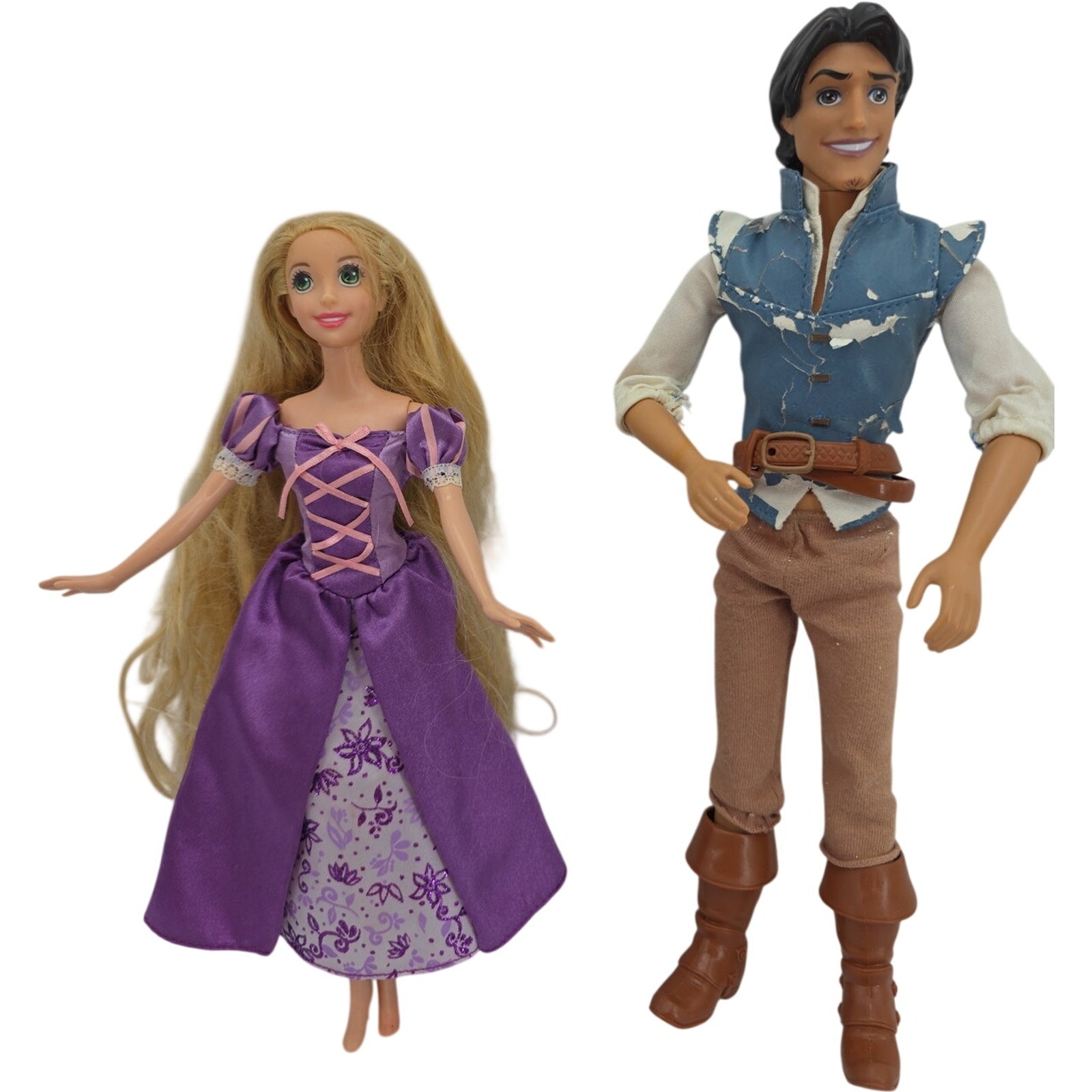 Disney Tangled Rapunzel & Flynn Rider Dolls Mattel Vintage Lot of 2