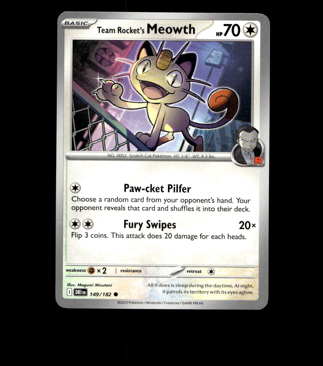Team Rocket’s Meowth – 149/182 – Destined Rivals – Near Mint