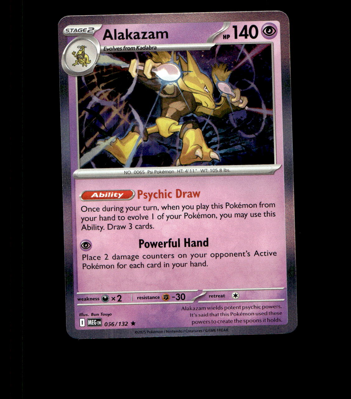 Alakazam – 056/132 – Mega Evolution – Holo – Near Mint