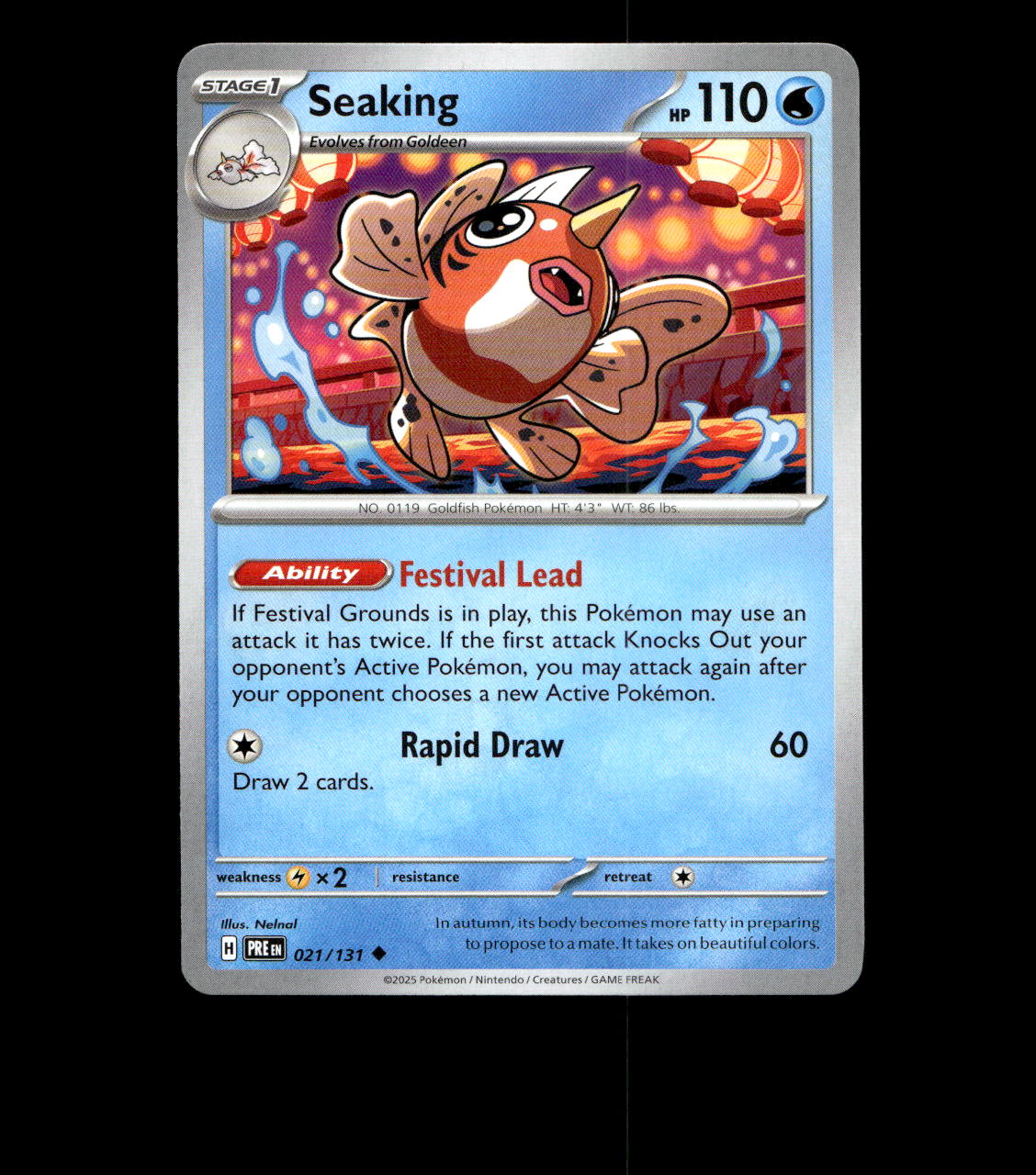 Pokemon Trading Card Game Prismatic Evolutions Uncommon Seaking #21 Pokemon Trading Card Game Prismatic Evolutions Uncommon Seaking #21
