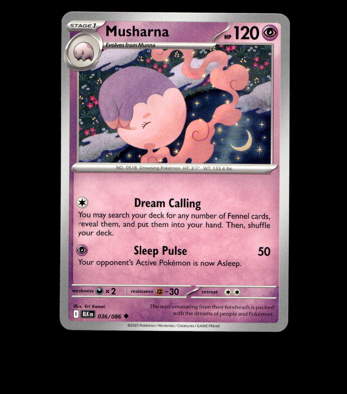Musharna - 036/086 - Black Bolt - Near Mint - Non Holo - Pokemon Card - TCG