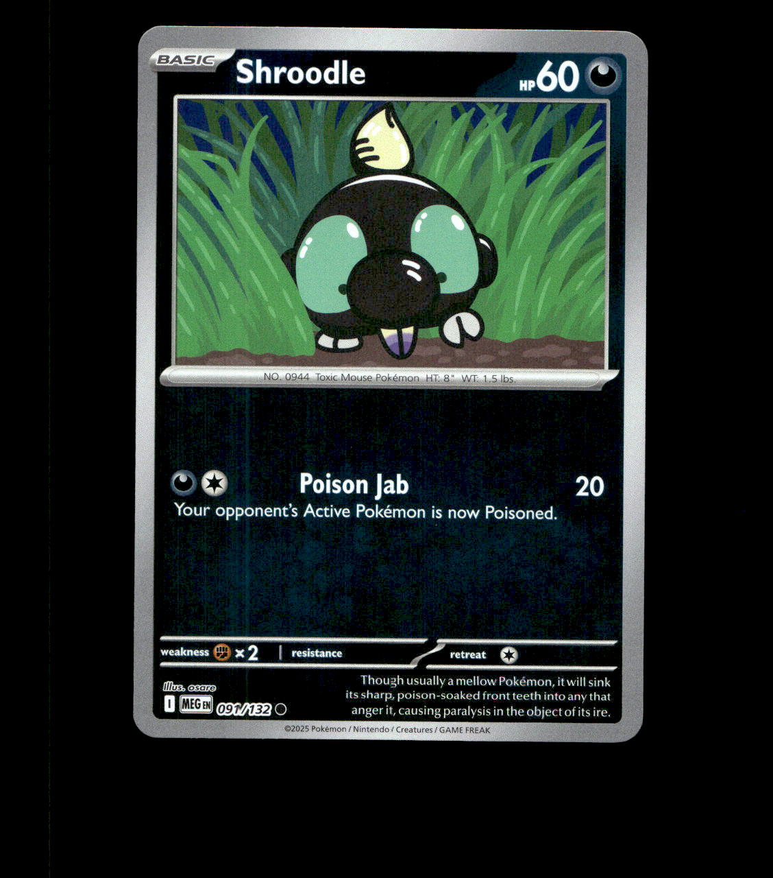 Shroodle – 091/132 – Mega Evolution – Reverse Holo – Near Mint