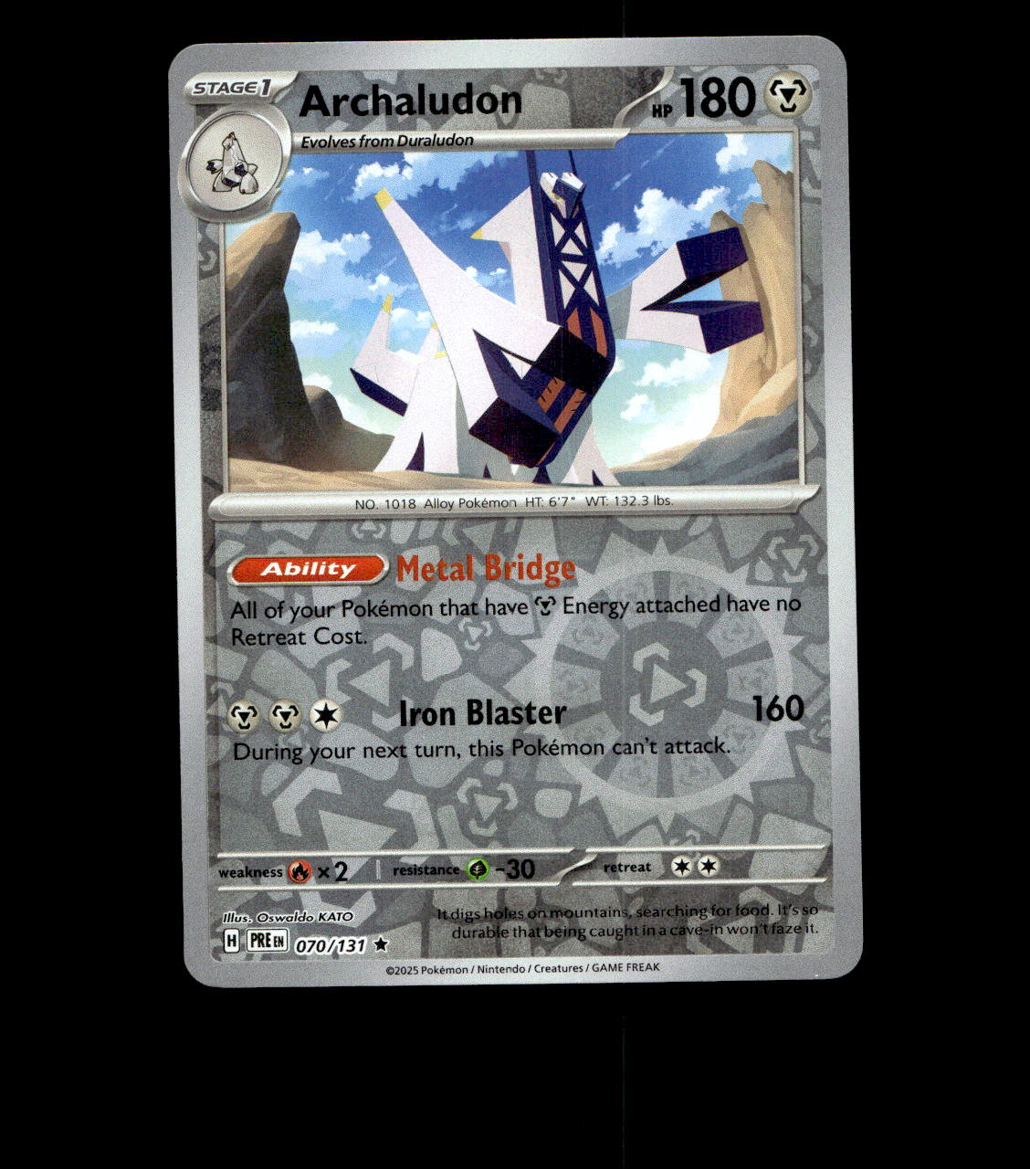Archaludon - 070/131 - Prismatic Evolutions - Reverse Holo Near Mint
