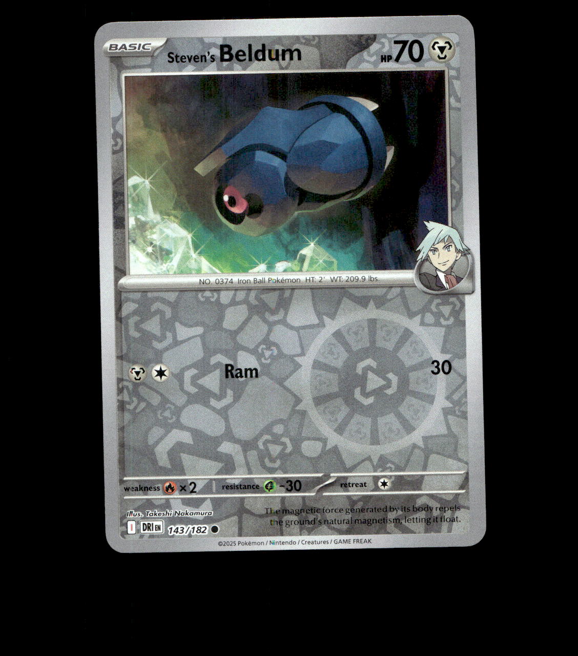 Steven's Beldum - 143/182 - Destined Rivals - Reverse Holo Near Mint