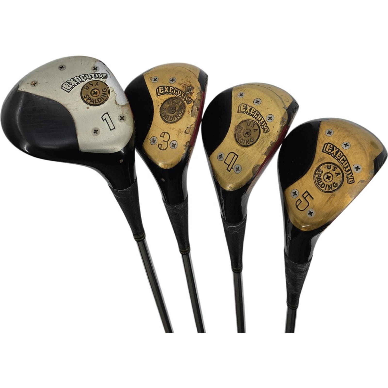 Spalding Executive Driver 3 4 And 5 Fairway Woods Golf Club Bundle RH Orig Grip