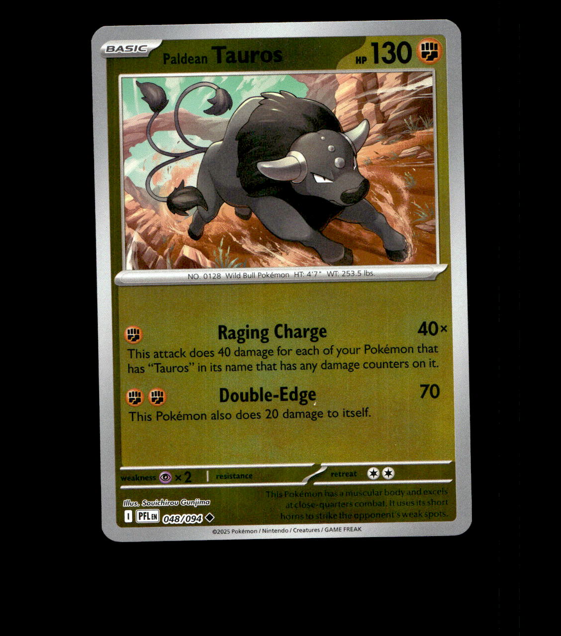 Paldean Tauros – 048/094 – Phantasmal Flames – Reverse Holo Near Mint