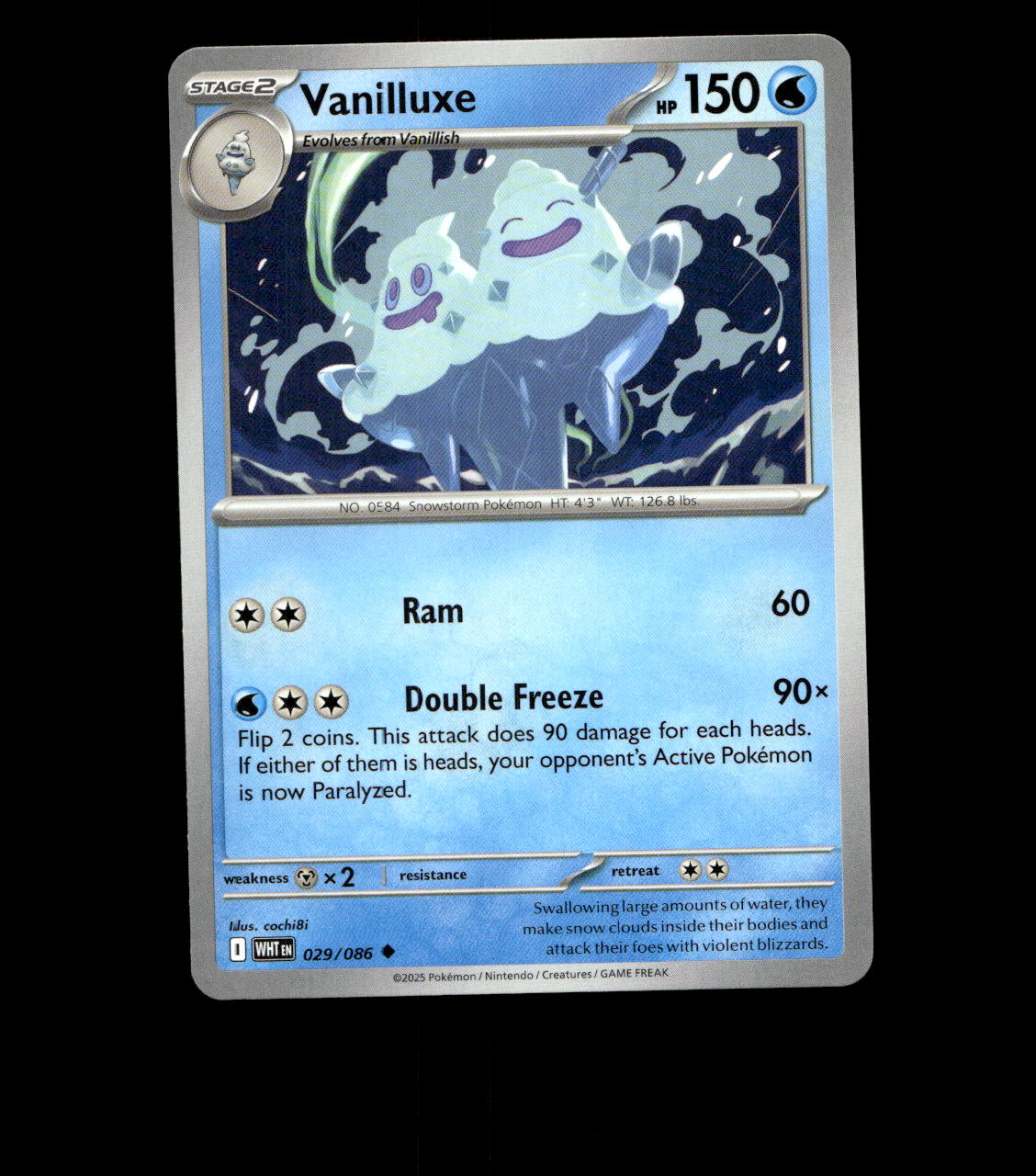 Vanilluxe – 029/086 – White Flare – Non Holo – Near Mint - Pokemon Card TCG