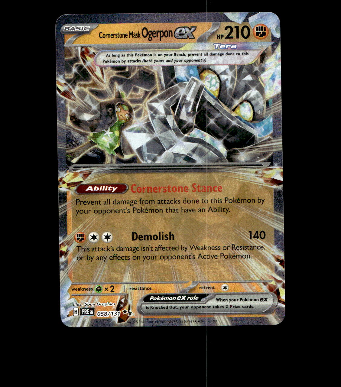 Cornerstone Mask Ogerpon ex - 058/131 - SV: Prismatic Evolutions [DOUBLE RARE] [Near Mint]