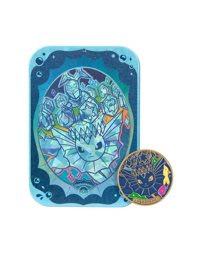 Pokemon TCG Chinese Terastal Gathering Metal Storage Tin Vaporeon