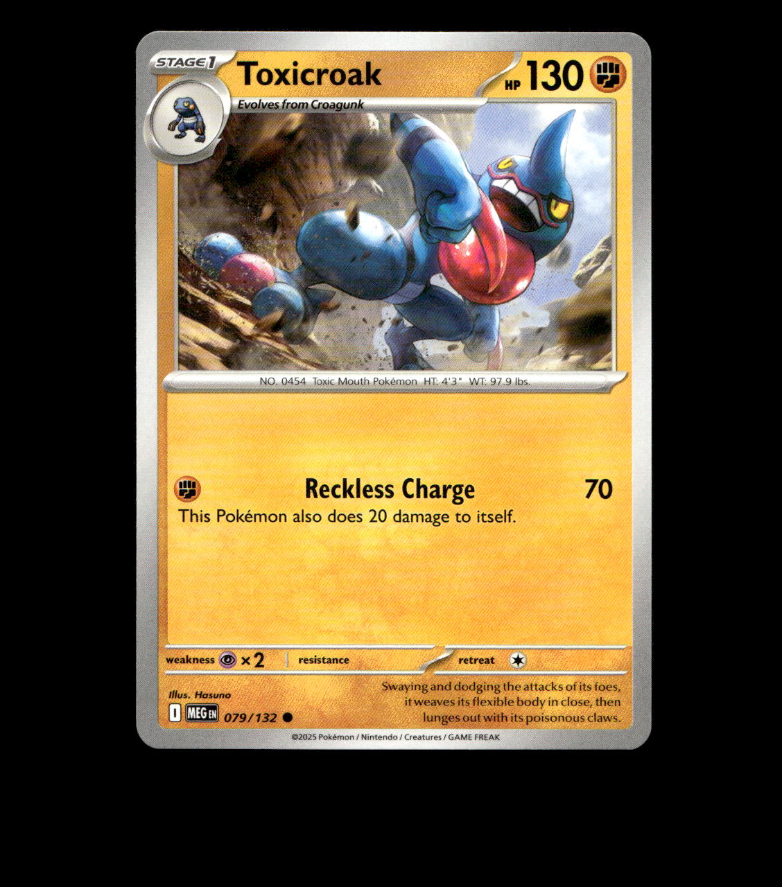 Toxicroak – 079/132 – Mega Evolution – Non-Holo – Near Mint