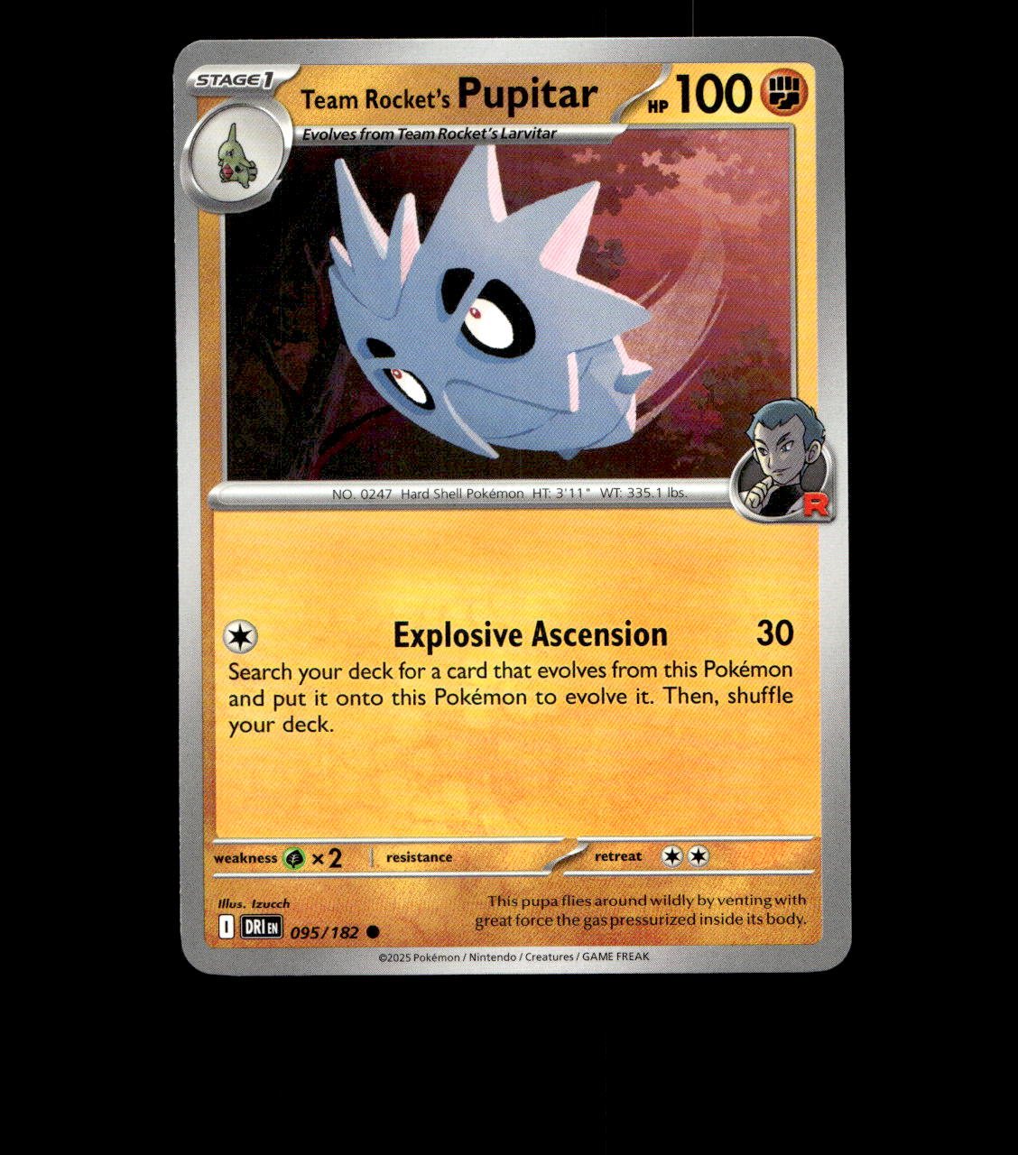 Team Rocket’s Pupitar – 095/182 – Destined Rivals – Near Mint