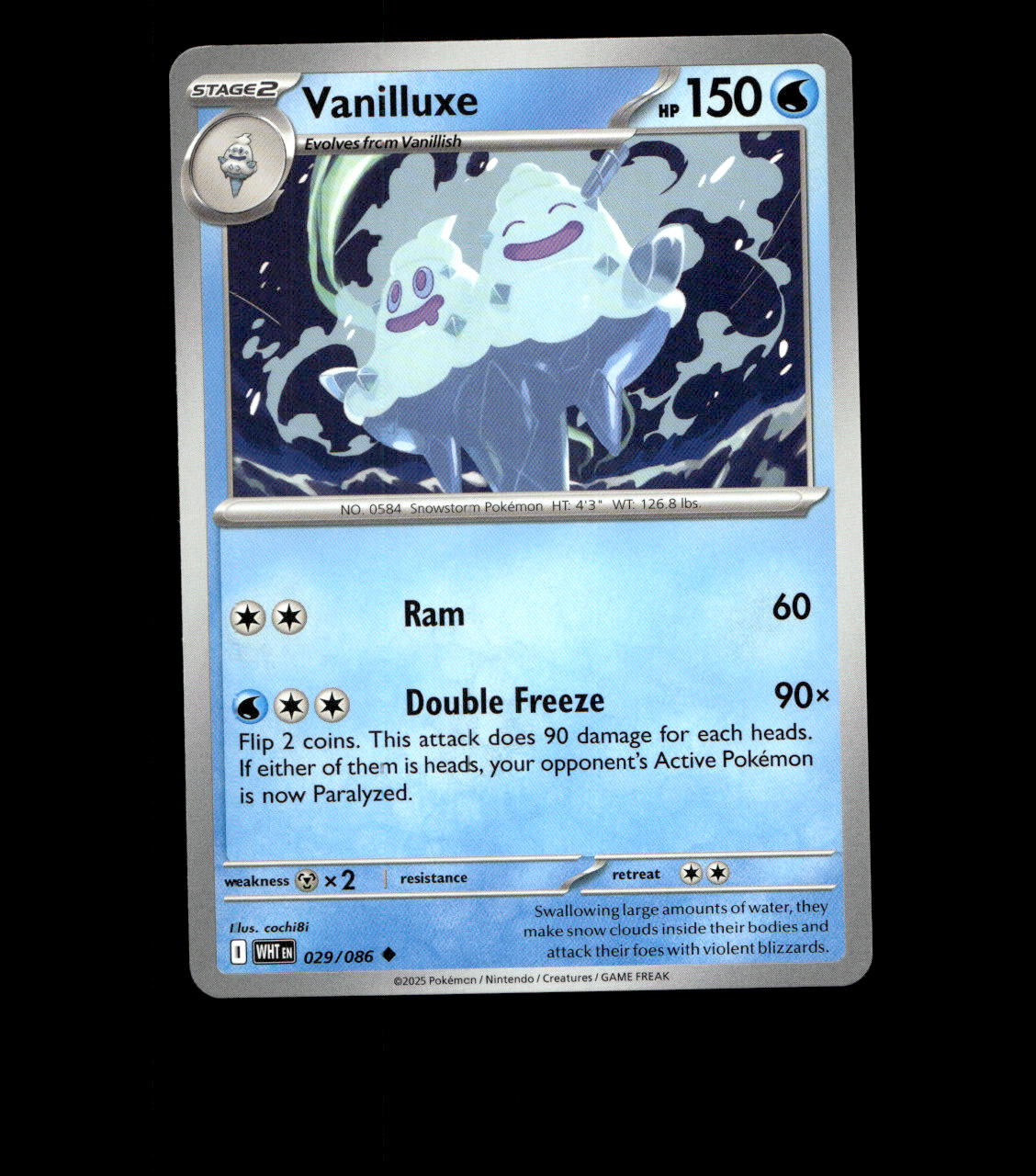 Vanilluxe – 029/086 – White Flare – Non Holo – Near Mint - Pokemon Card - TCG