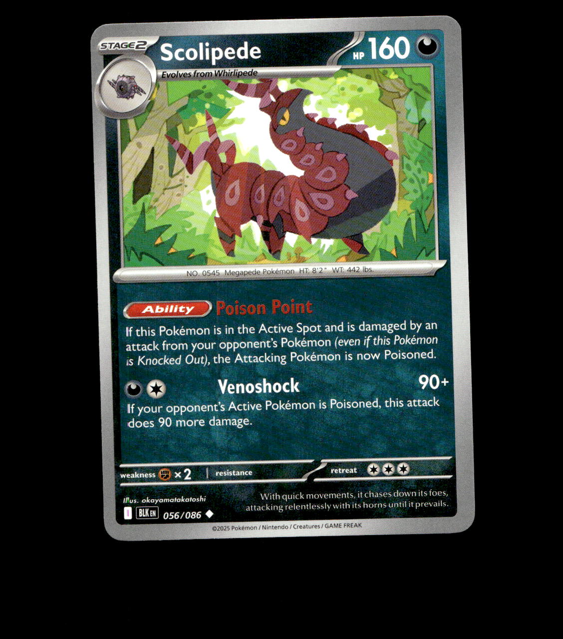 Scolipede - 056/086 - Black Bolt - Near Mint - Non Holo - Pokemon Card - TCG