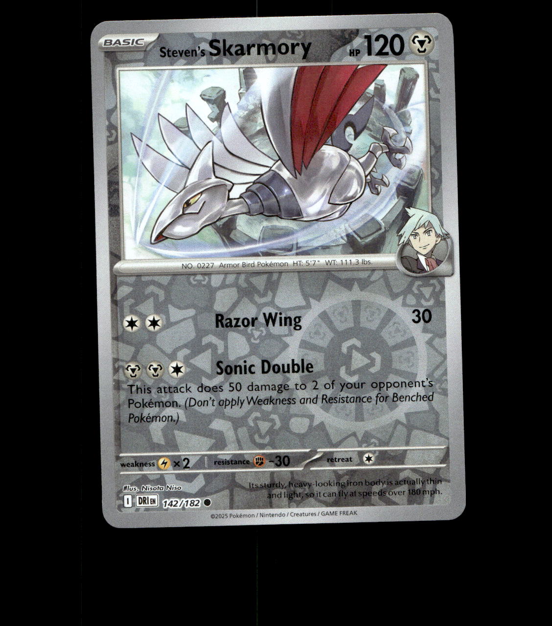 Steven’s Skarmory – 142/182 – Destined Rivals Reverse Holo Near Mint Pokemon TCG