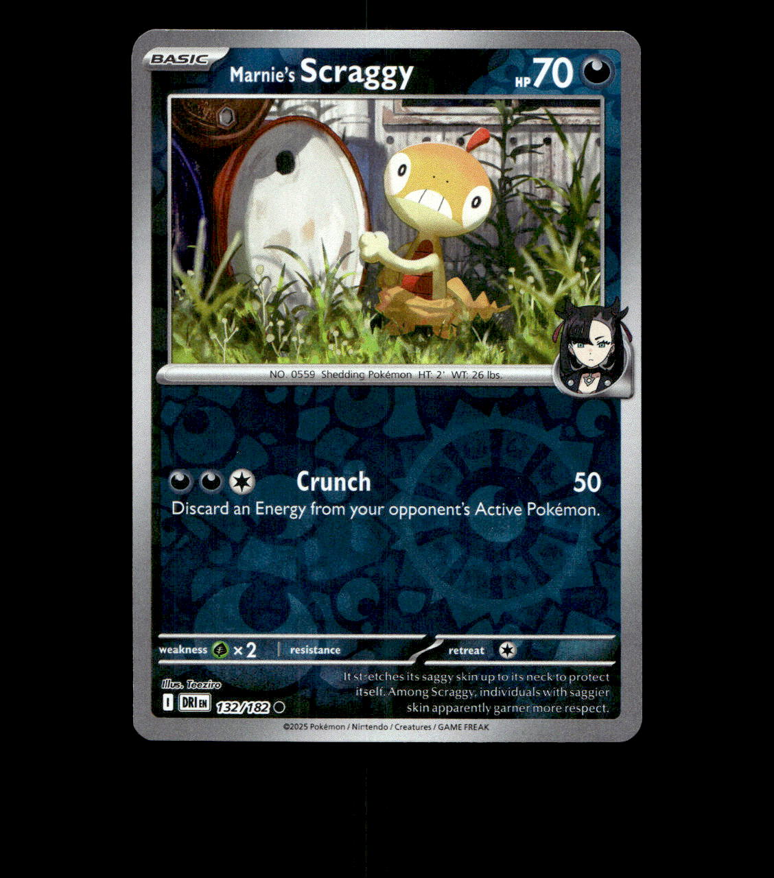 Marnie’s Scraggy – 132/182 – Destined Rivals – Reverse Holo – Near Mint