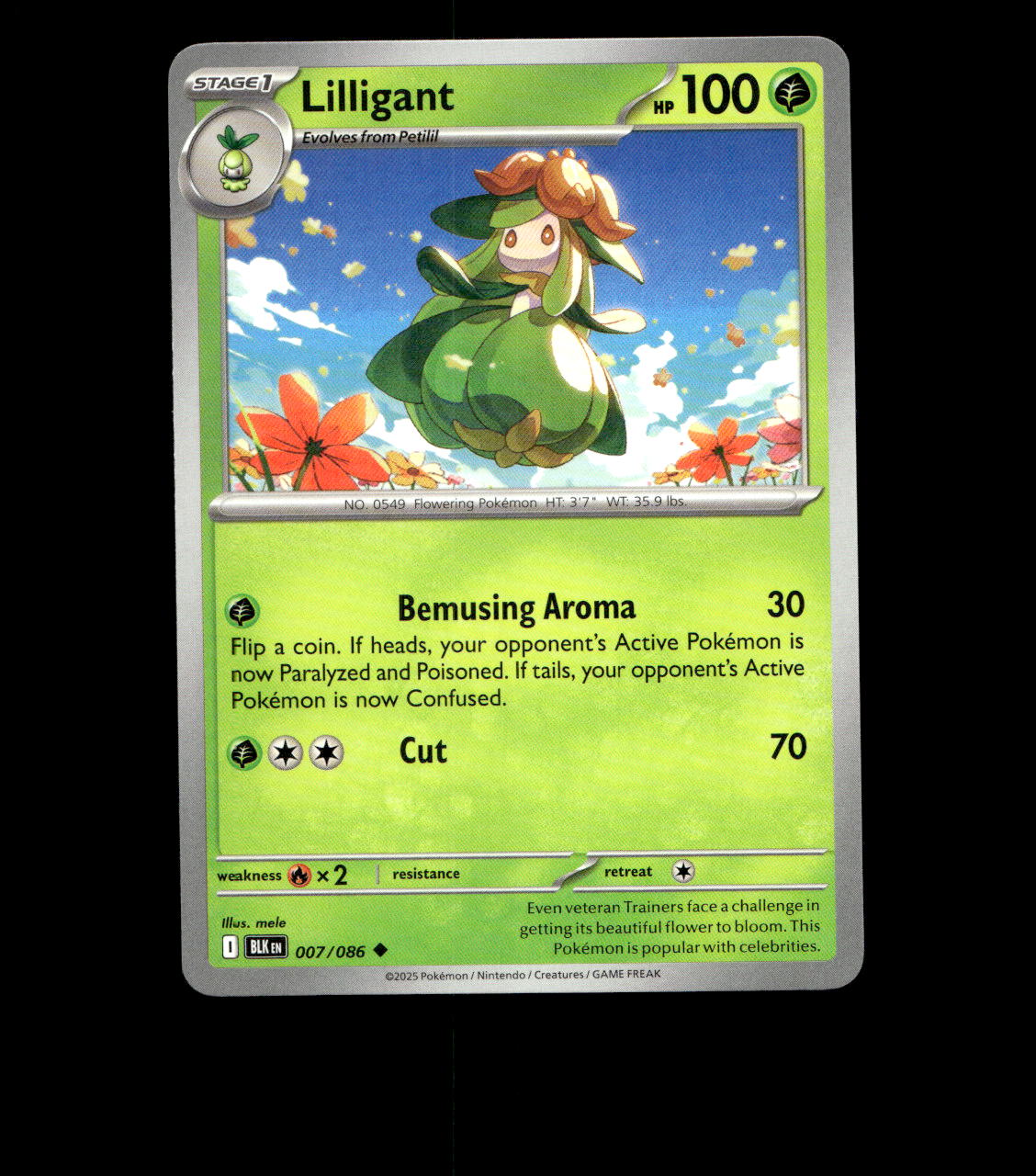 Lilligant – 007/086 – Black Bolt – Non Holo – Near Mint