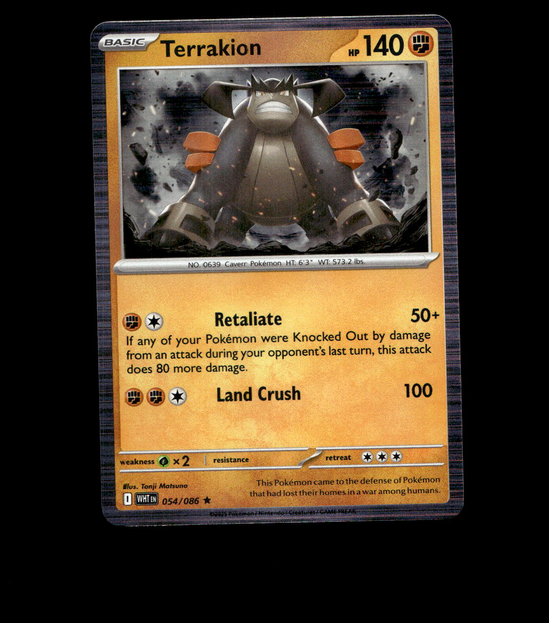 Terrakion – 054/086 – White Flare – Holo – Near Mint