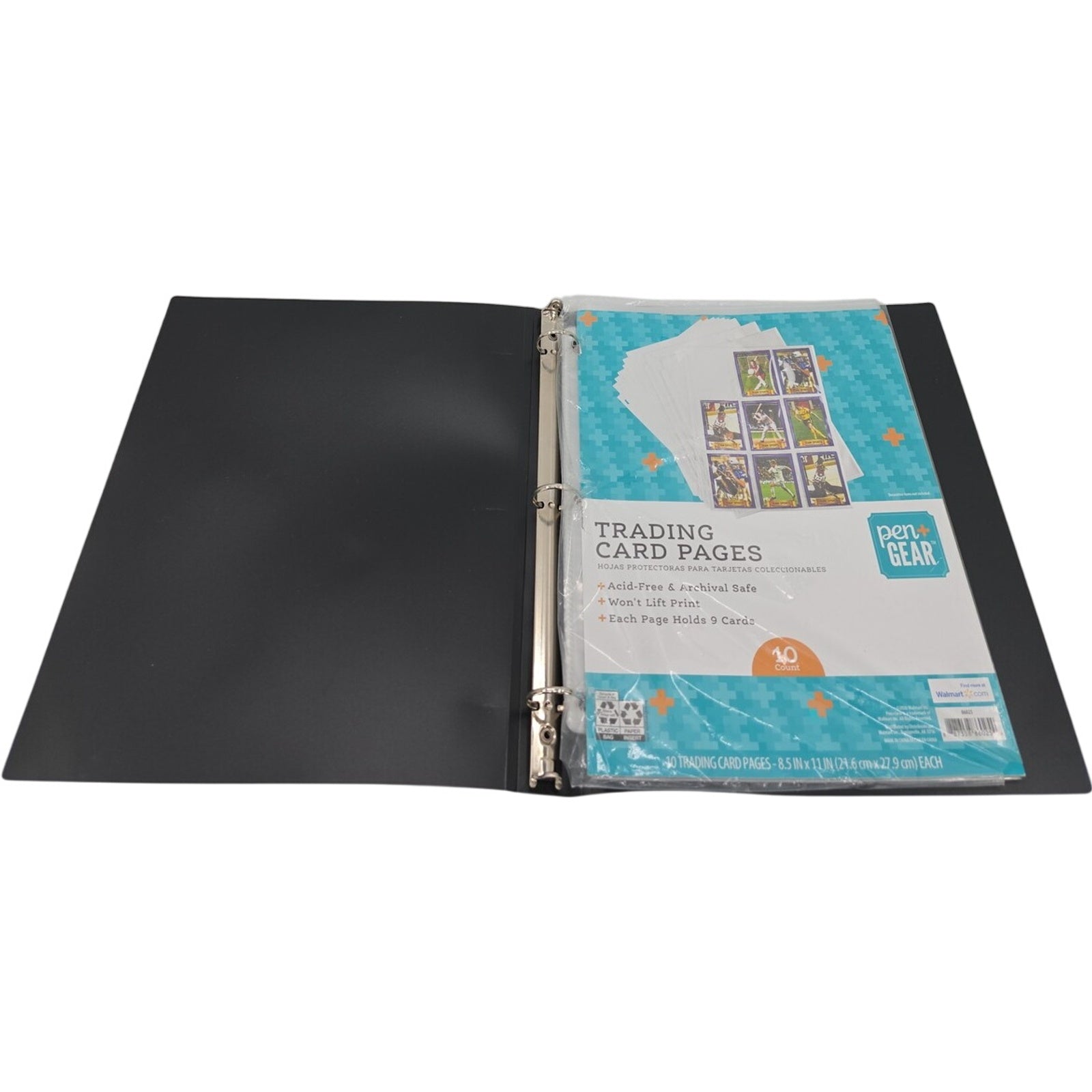 Pen + Gear 10 Count Pokemon Black 3 Ring Binder Trading Card Album w/ Pages