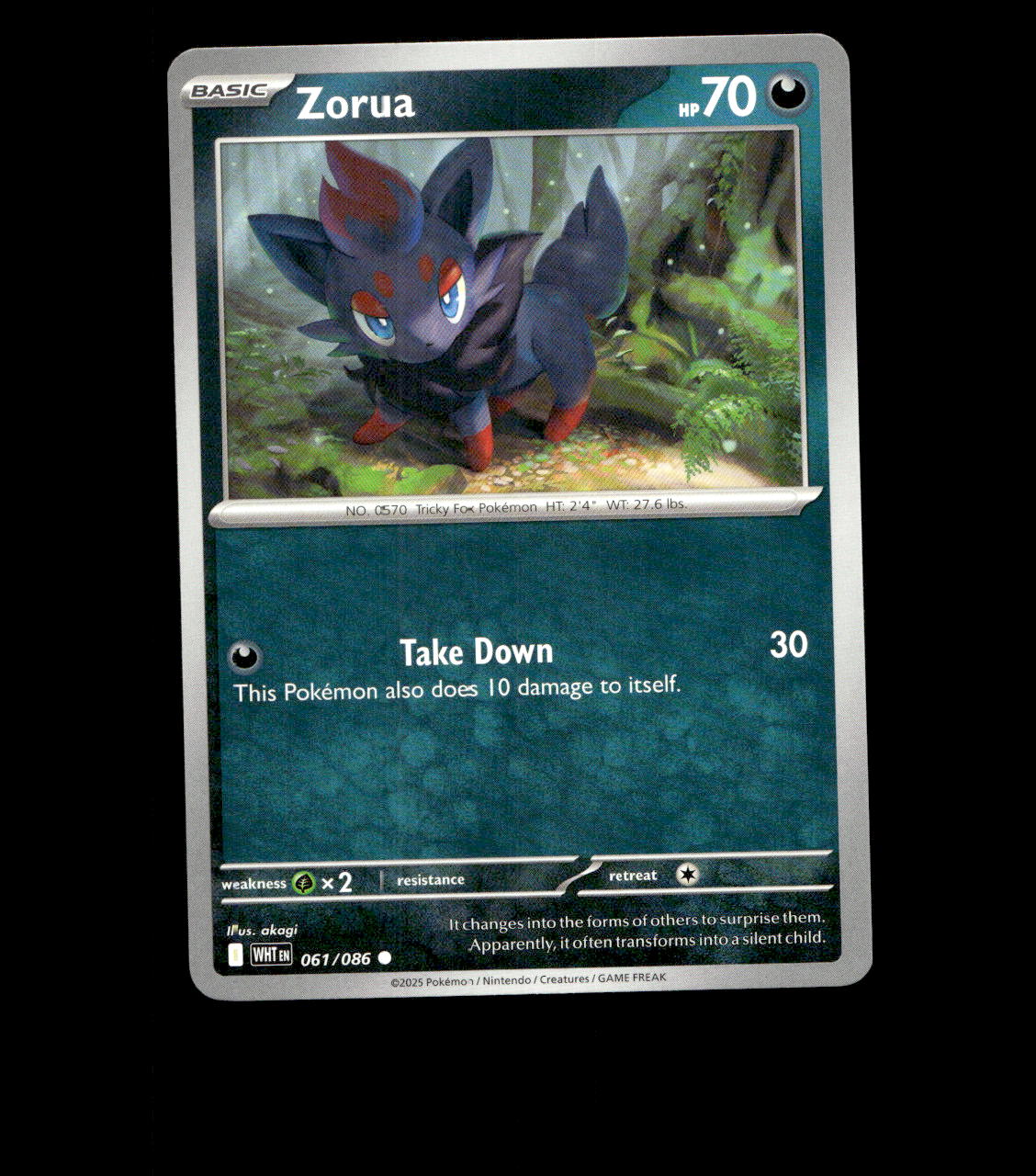 Zorua - 061/086 - White Flare - Normal - Near Mint Non Holo