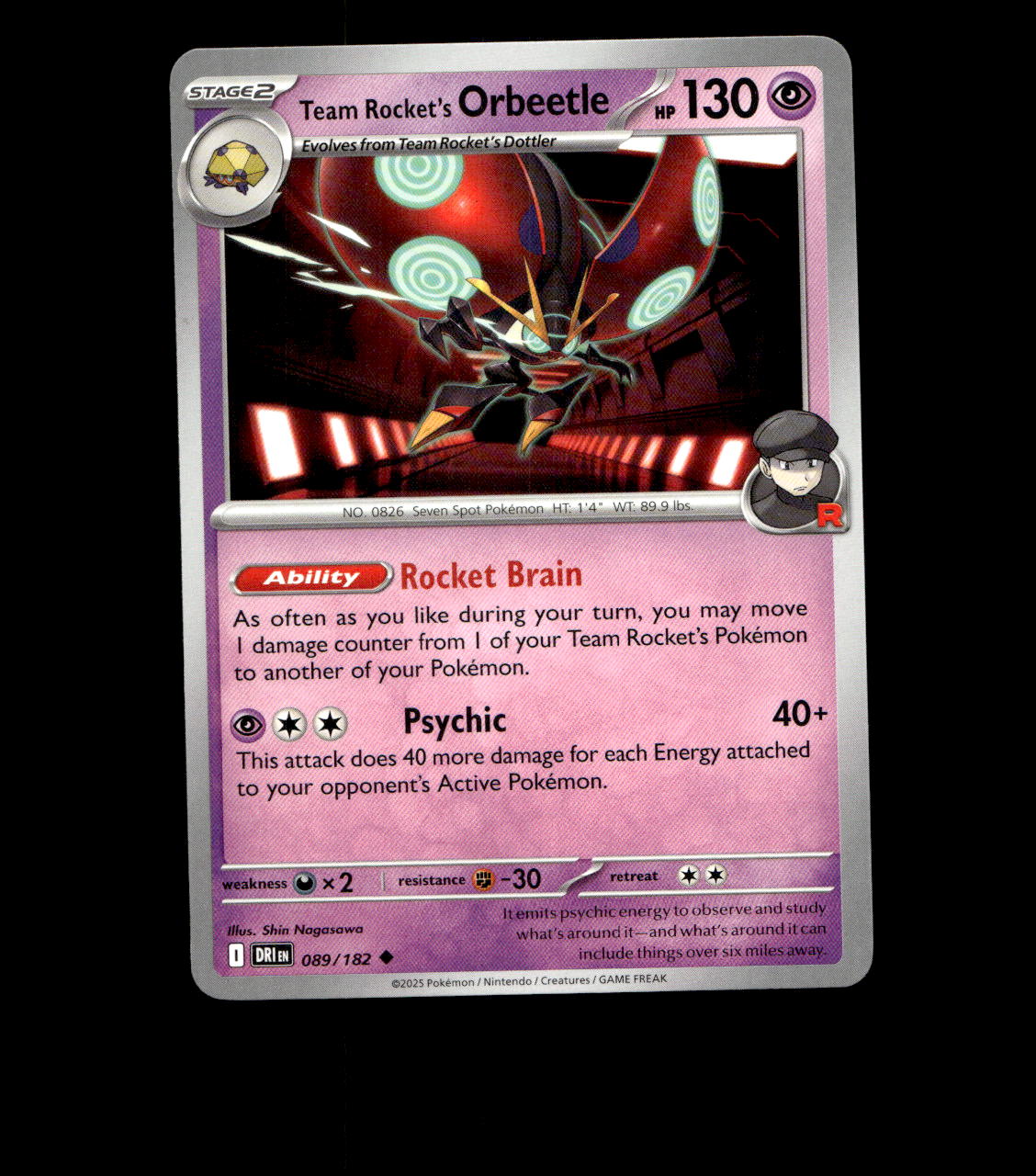 Team Rocket’s Orbeetle - 089/182 - Destined Rivals - Near Mint Non Holo