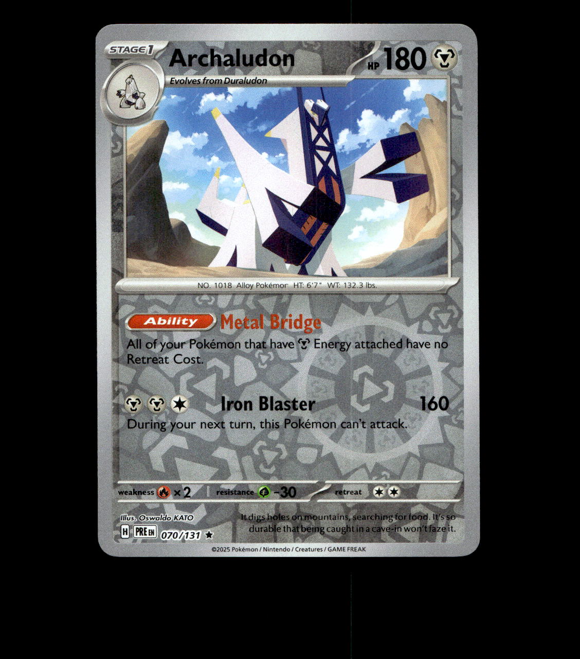 Archaludon - 070/131 - Prismatic Evolutions - Reverse Holofoil Near Mint