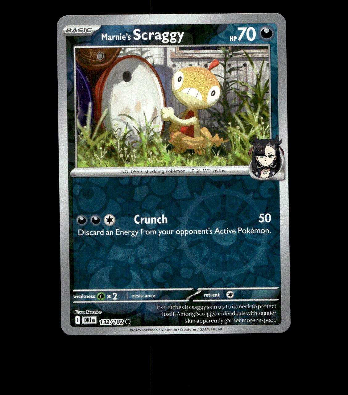 Marnie’s Scraggy – 132/182 – Destined Rivals – Reverse Holo – Near Mint