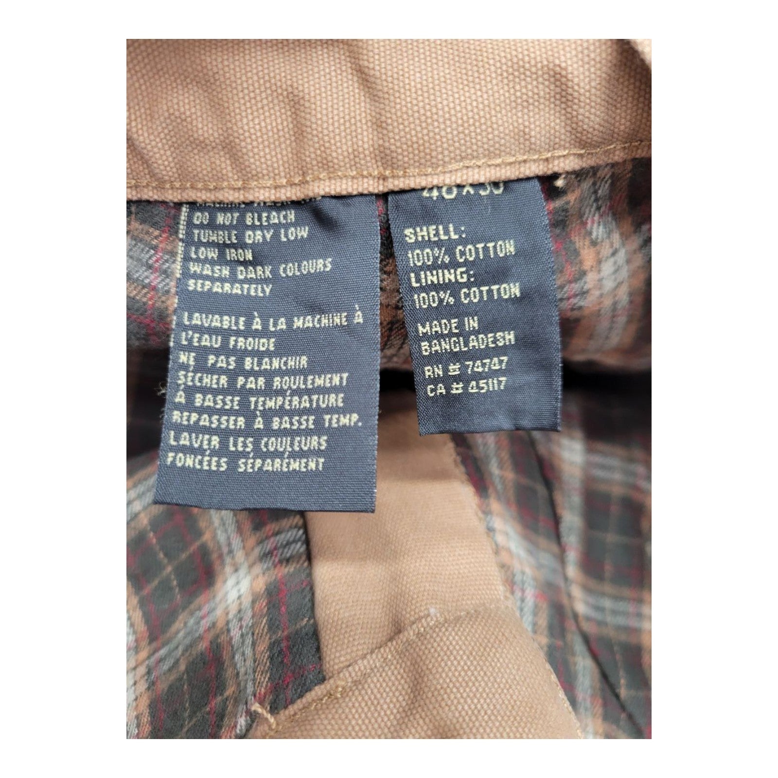 RedHead Utility Pants Brown Flannel Lined Workwear Cotton Size 46x30