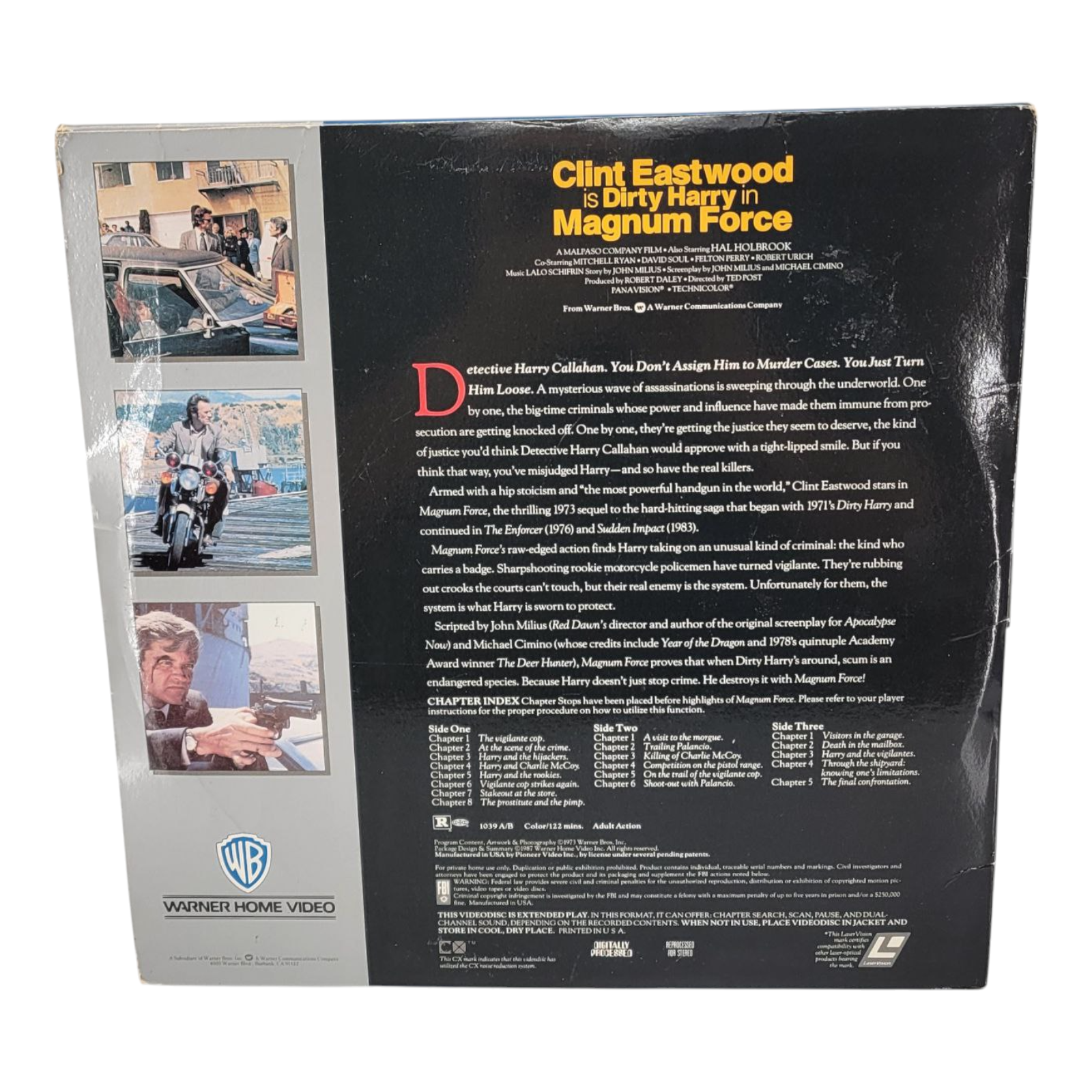 Magnum Force Warner Laserdisc Clint Eastwood Dirty Harry Stereo Extended Play