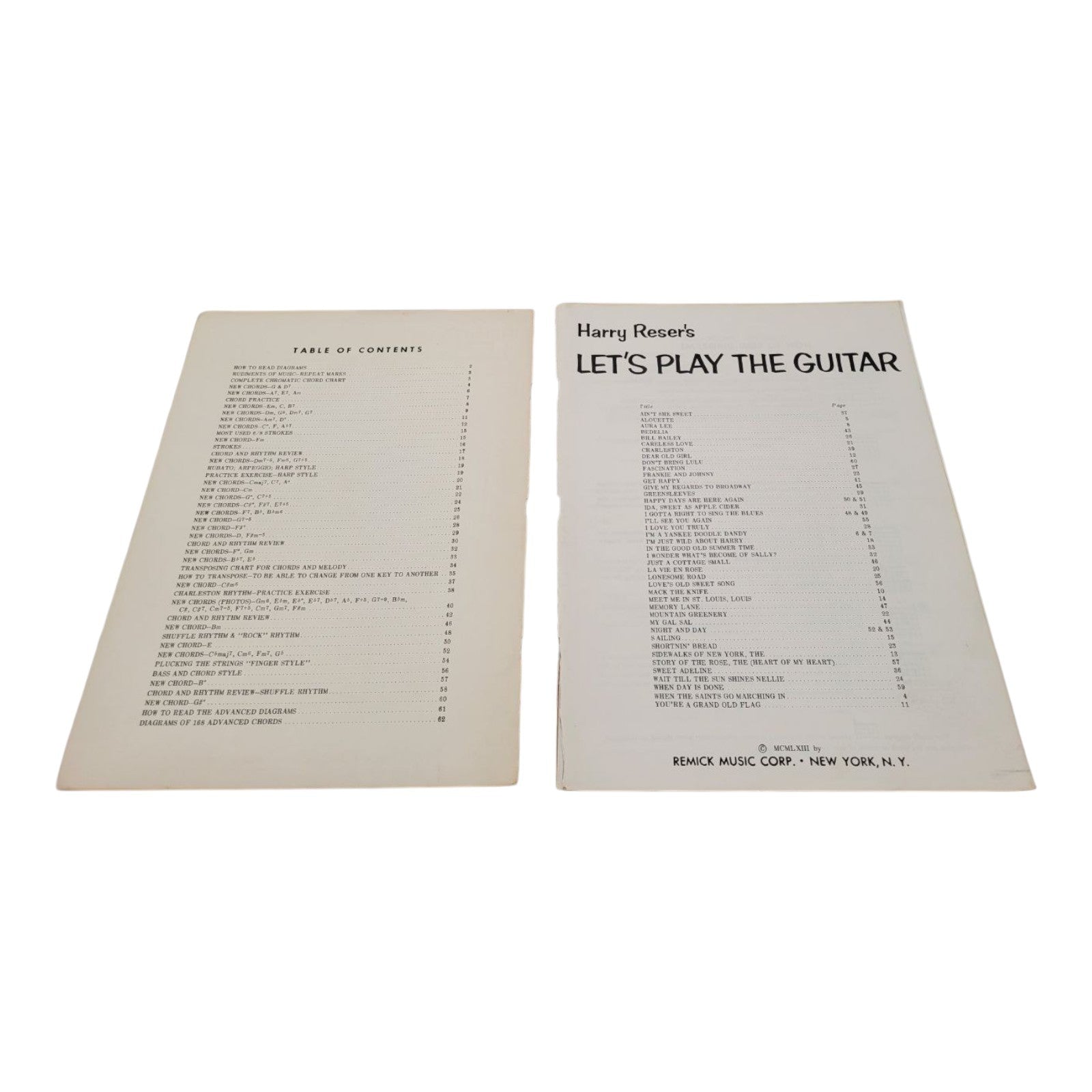 Harry Resers Lets Play The Guitar A Method And Collection Words And Music